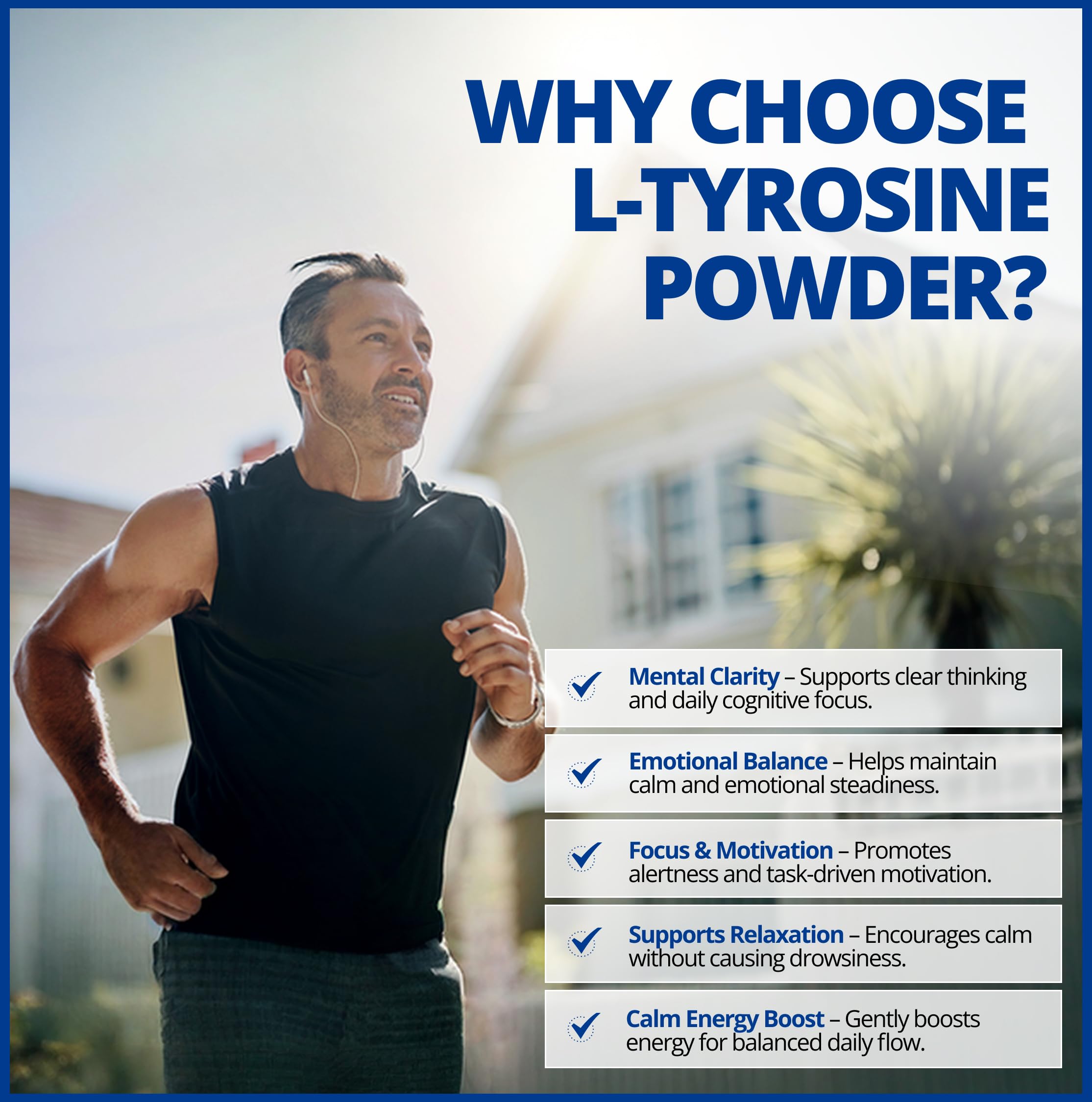 CanPrev L-Tyrosine Vegan Amino Acid Powder 220g - 5g Per Scoop for Focus, Clarity & Cognitive Support, Brain Function & Memory Support - Easy-to-Mix Formula, Ideal for Drinks and Smoothies