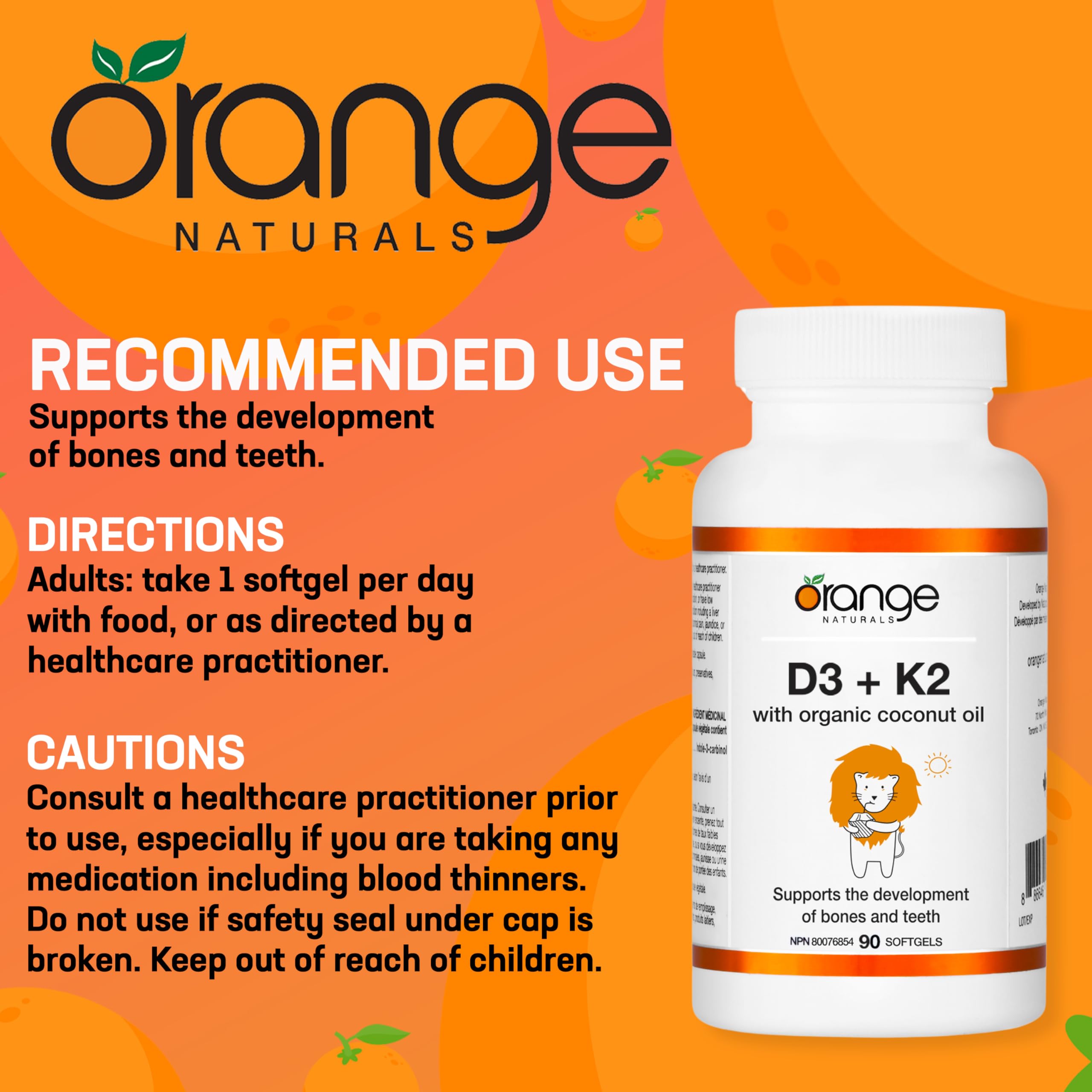 Orange Naturals - Vitamine D3+K2