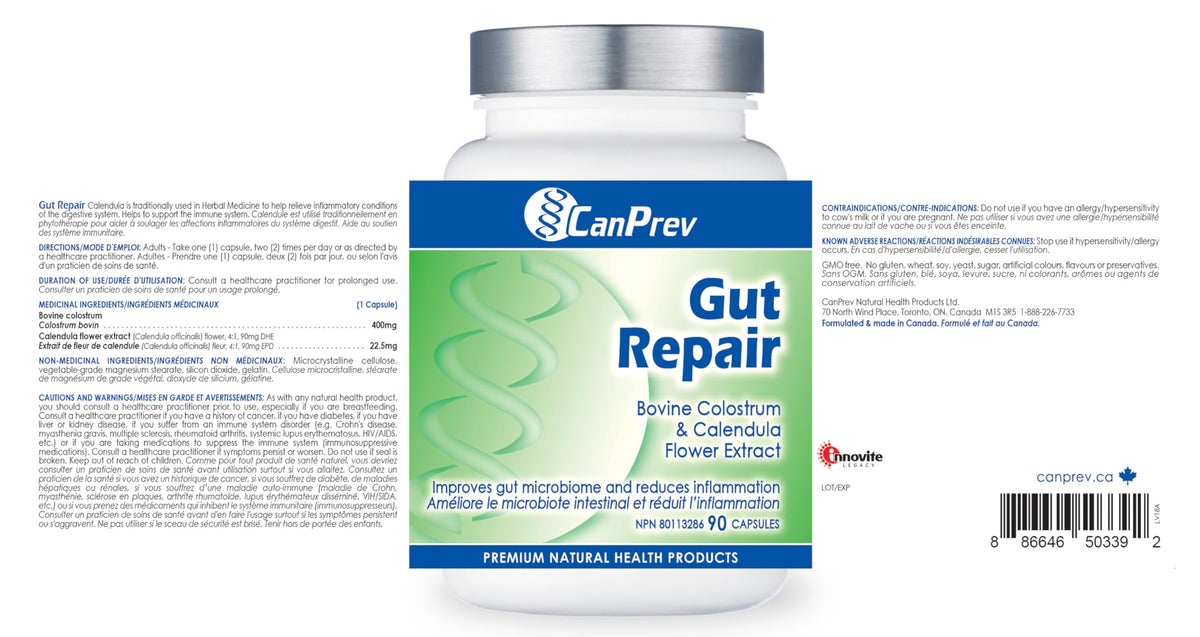 CanPrev Gut Repair Capsules, Certified Organic, 90 Capsules, 45-Day Supply