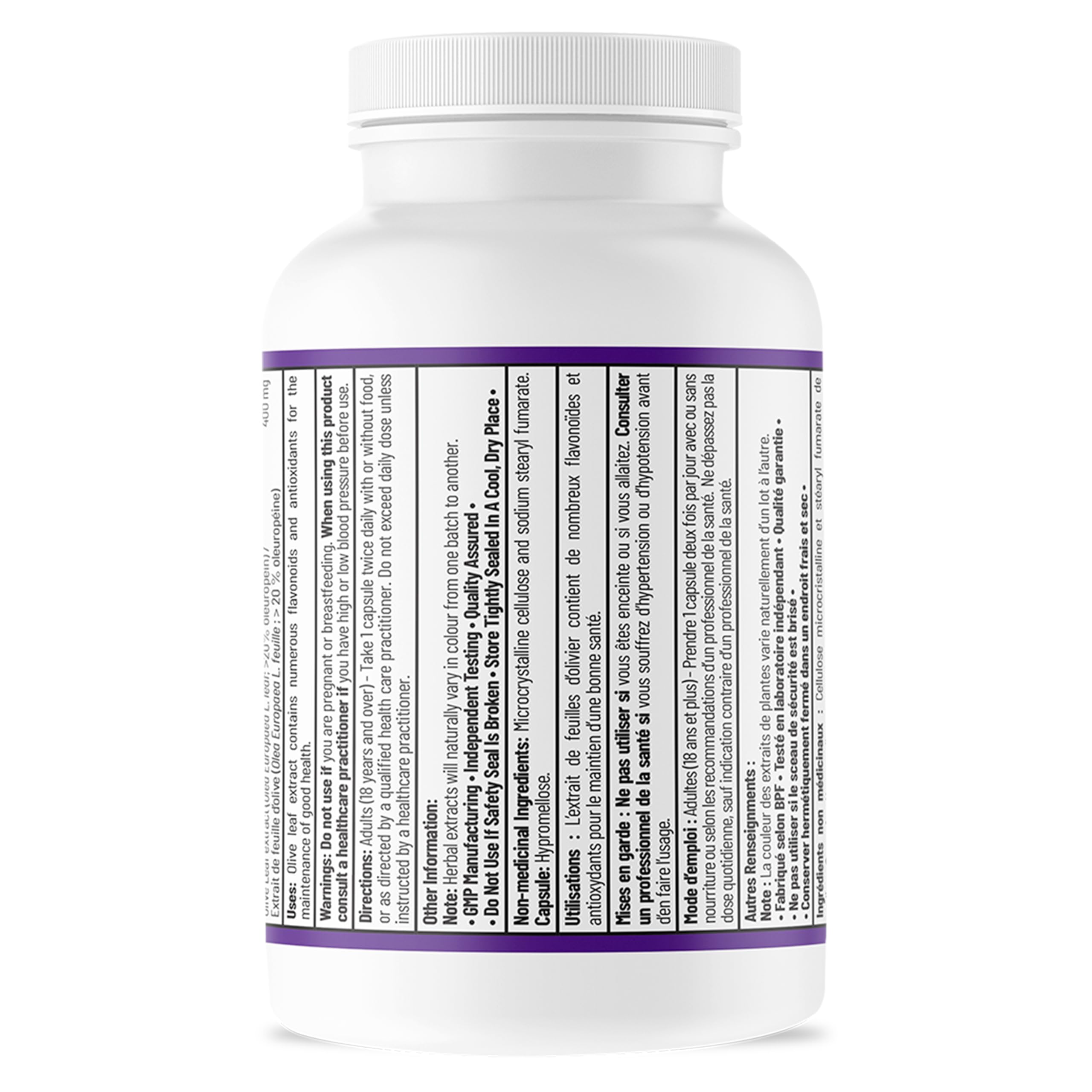 AOR Oleuropein Olive Leaf Extract 400mg, 60 Capsules 30-Day Supply - Supports Cellular Well-Being, Heart Vitality and Immune Function - Rich in Antioxidant Benefits - Vegan, Non-GMO and Gluten-Free