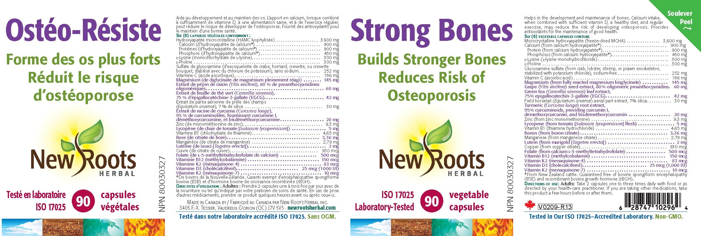 New Roots Herbal - Favorise le développement et le maintien du système squelettique - Favorise la densité et la solidité des os - Réduit l'incidence des fractures de fragilité