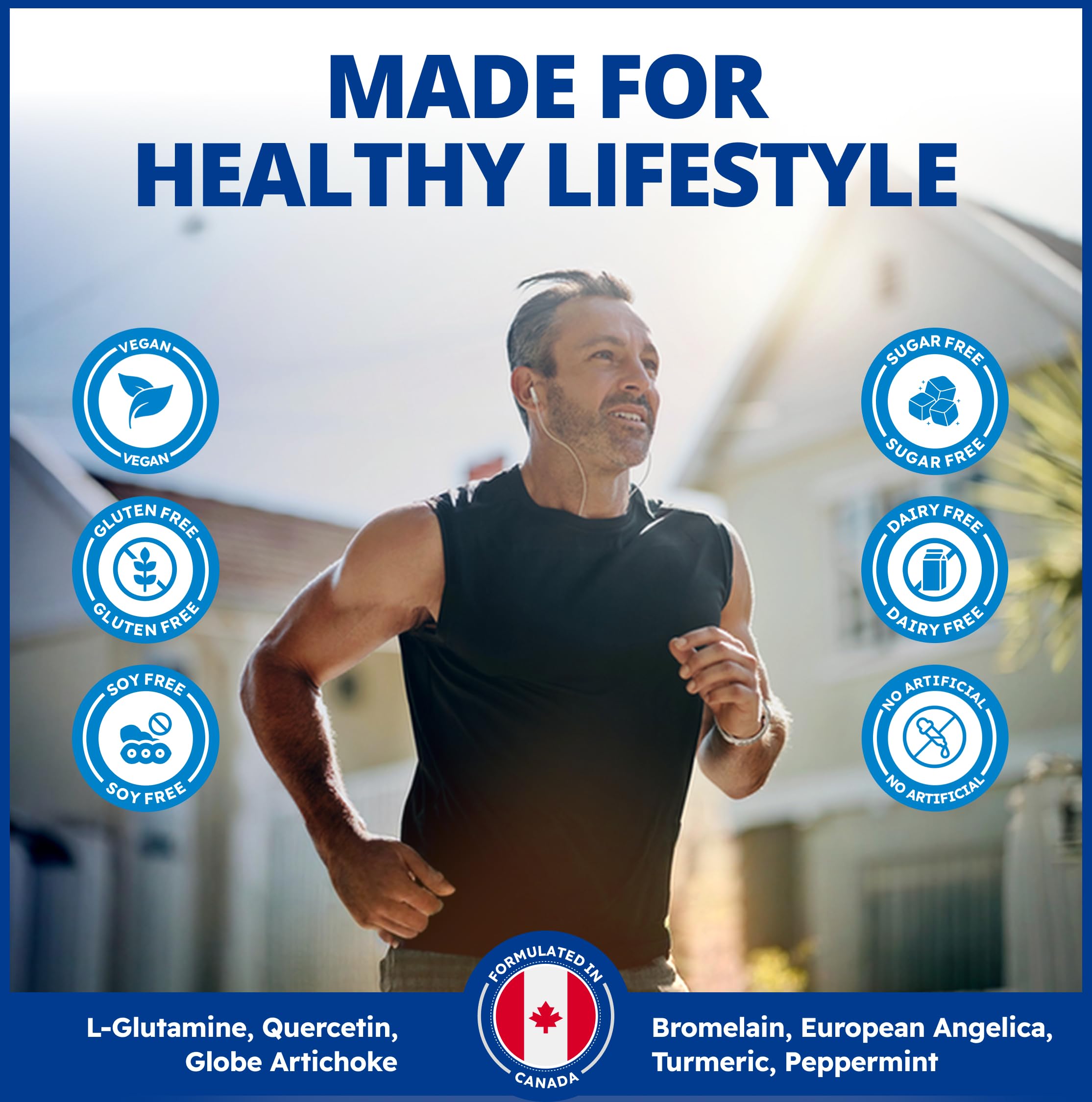 CanPrev GI-Pro Formula, 120 V-Capsules végétaliennes avec L-Glutamine, Quercétine, Artichaut, Angélique, Bromélaïne, Curcumine et Menthe poivrée - Favorise le confort digestif et le bien-être intestinal général