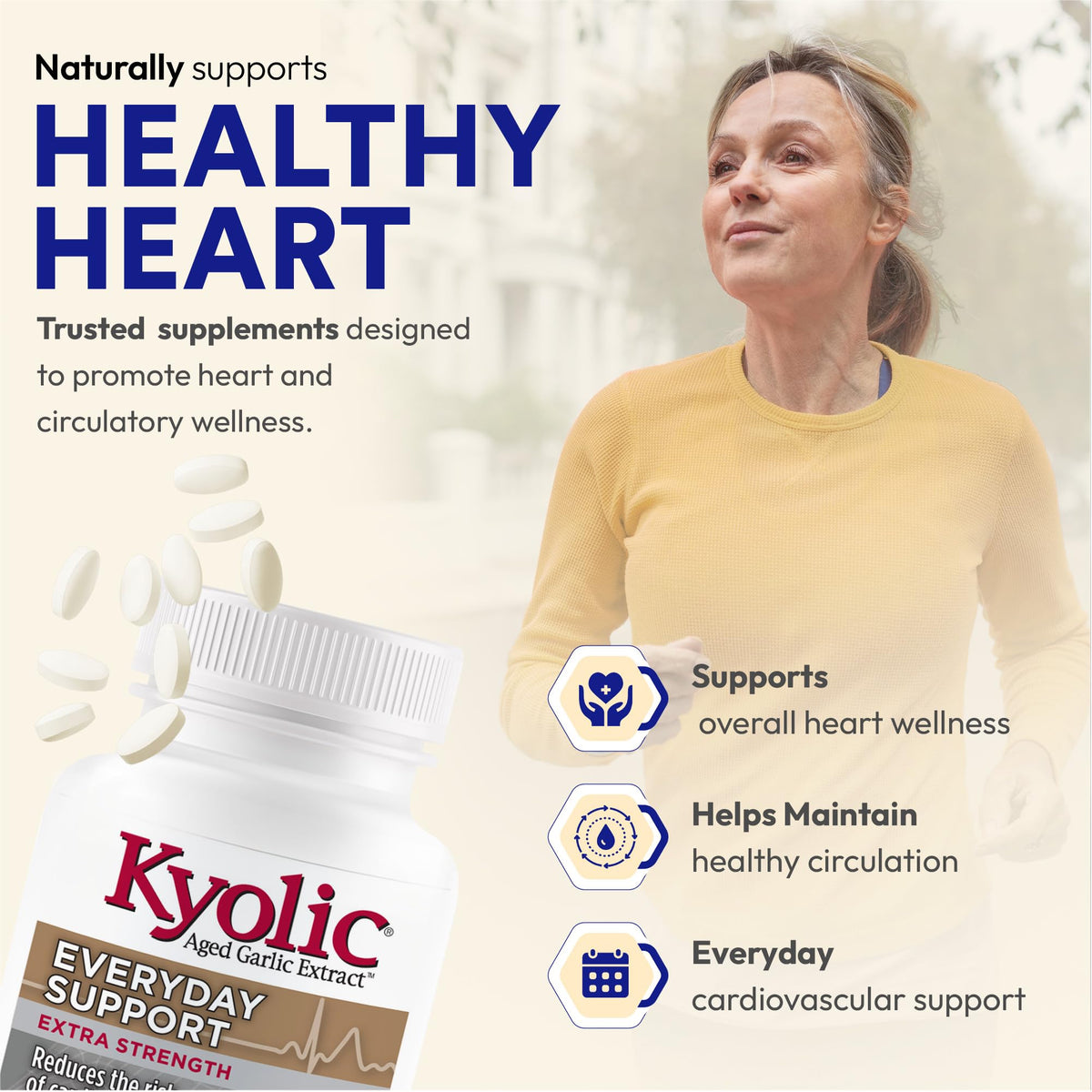 Kyolic Aged Garlic Extract, Odourless Garlic Pills, 1000mg, 60 Day Supply