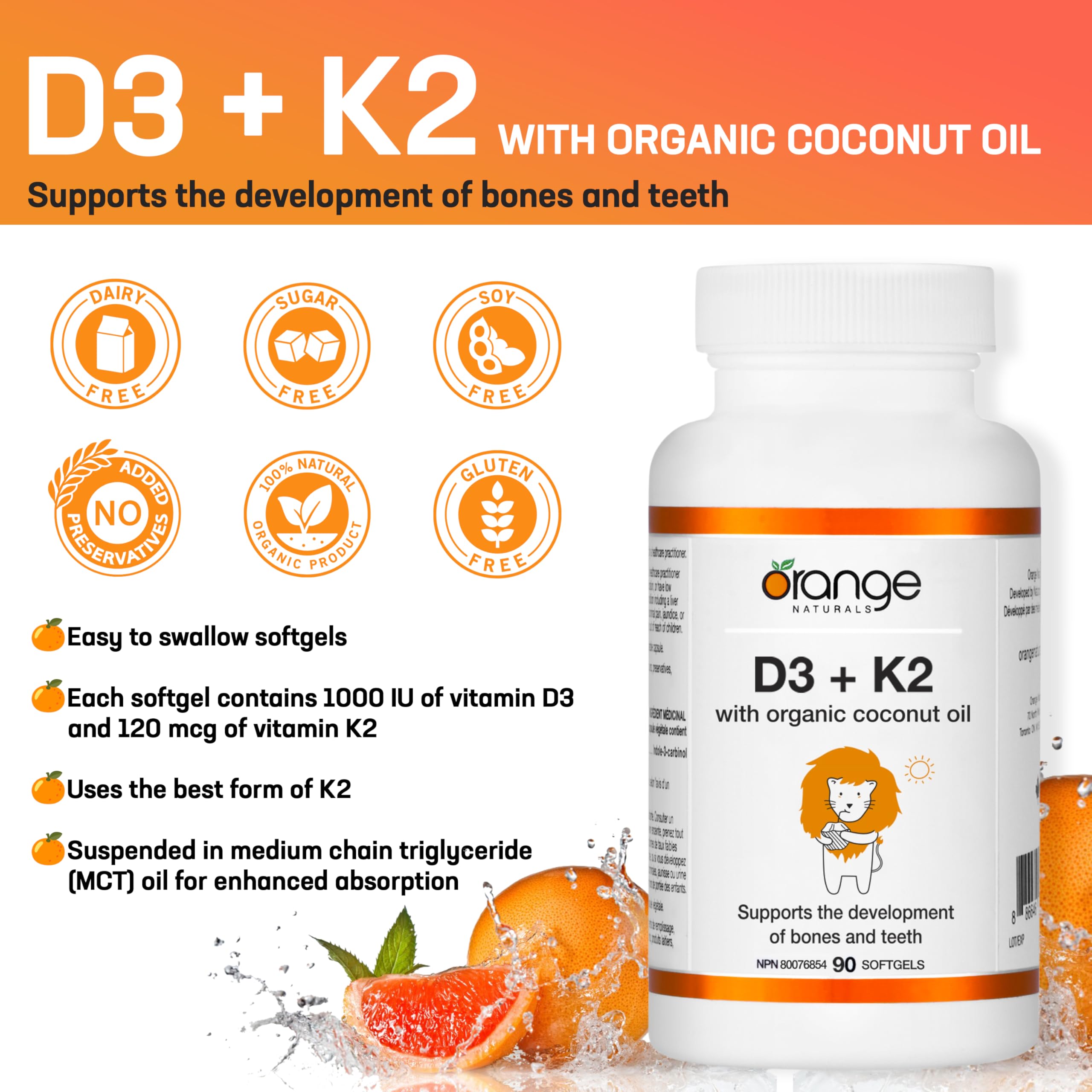 Orange Naturals - Vitamine D3+K2