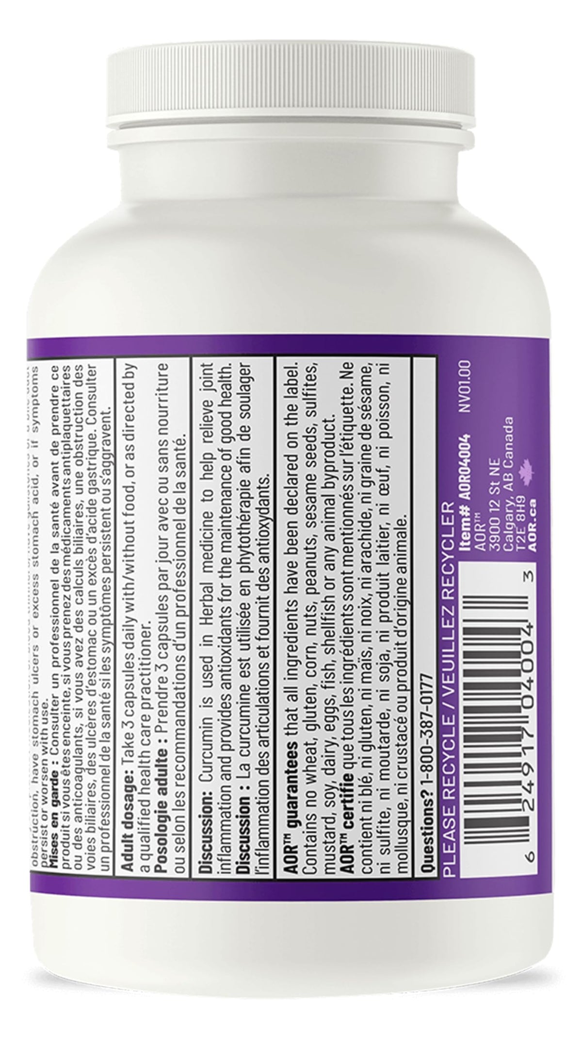 AOR Curcumin 95 Turmeric Capsules, 95% Curcuminoids, 90 Pack, 30 Day Supply