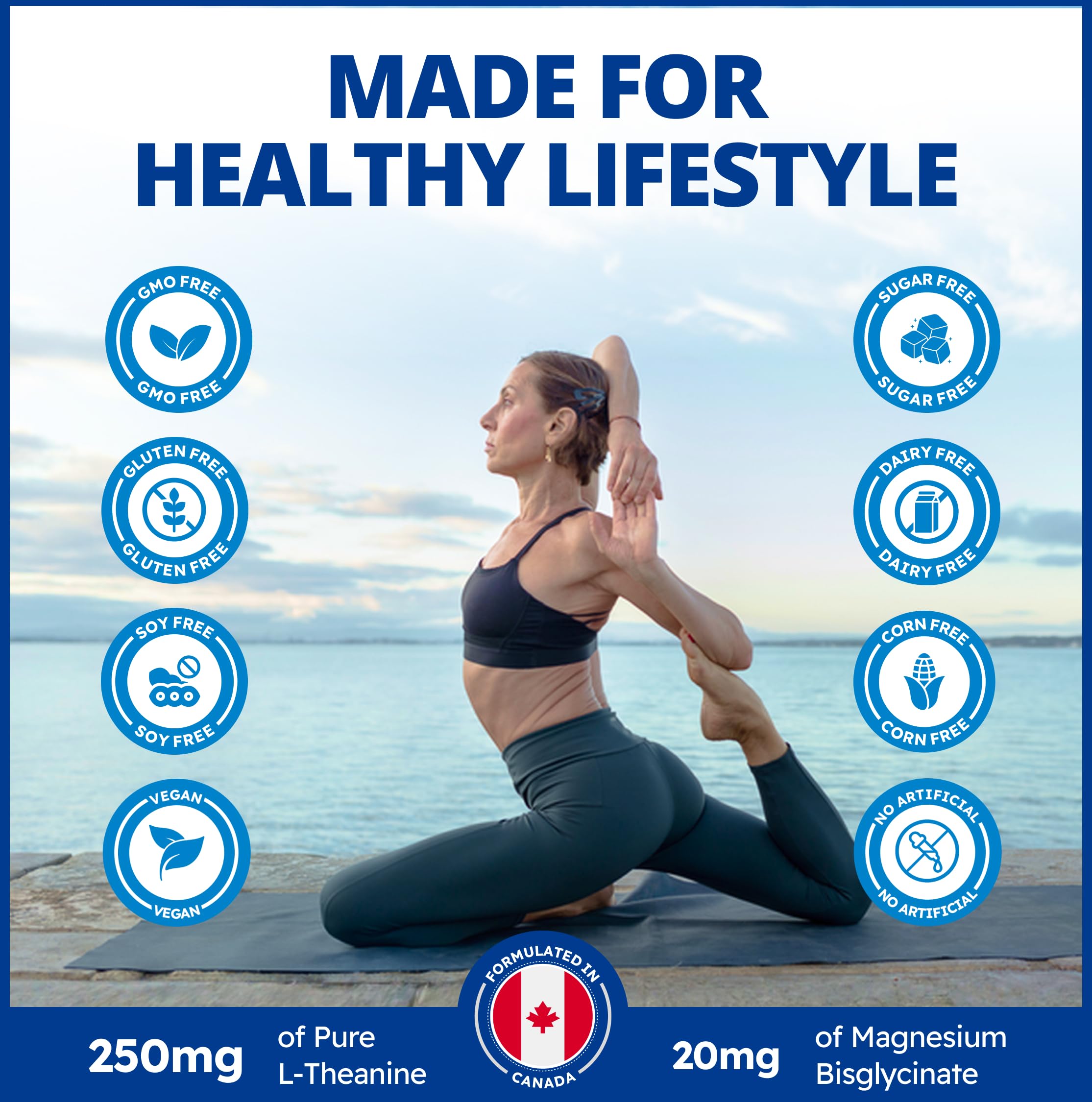 CanPrev L-Théanine et Magnésium, 90 capsules, approvisionnement de 90 jours - Favorise la relaxation et le calme - Sans somnolence - Mélange synergique pour la gestion du bien-être - Végétalien, sans OGM et sans gluten