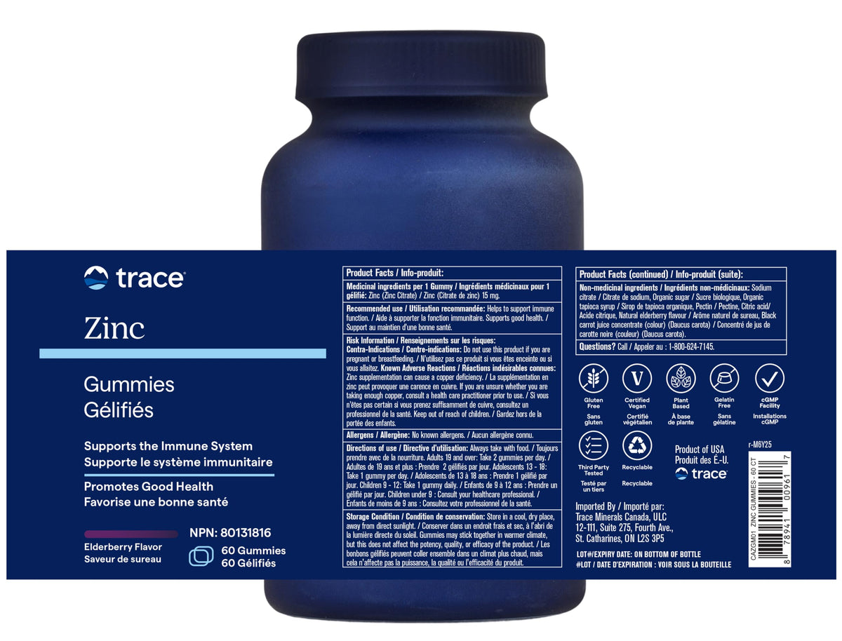 Trace Minerals Zinc Gummies for Adults, Zinc Supplements, 60 Gummies