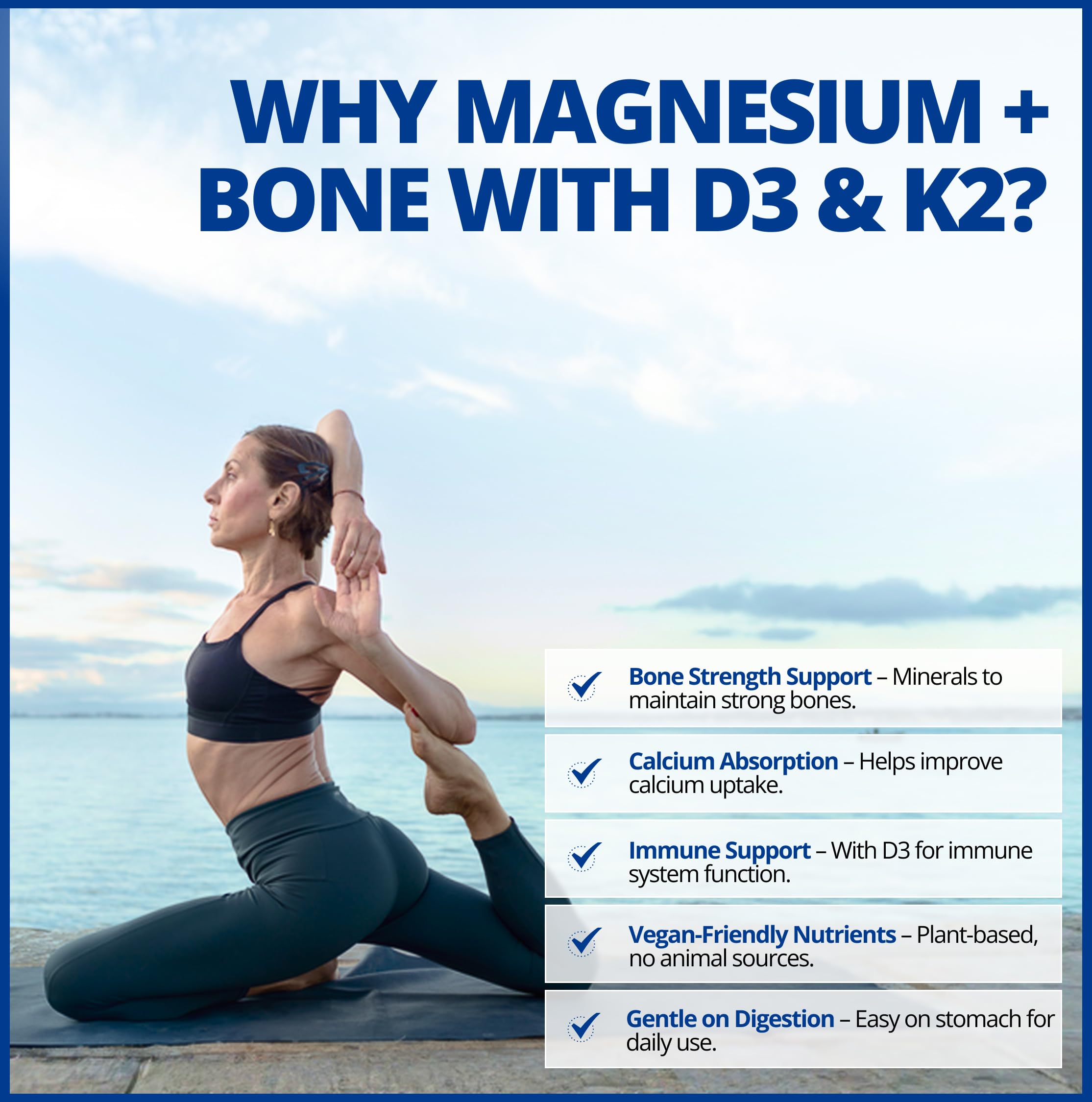 CanPrev - Magnesium + Vegan D3 & K2, 90 V-Caps 45-Day Supply - Helps in the Development and Maintenance of Bones & Teeth - Maintain Immune Function, Proper Muscle Function & Normal Electrolyte Balance