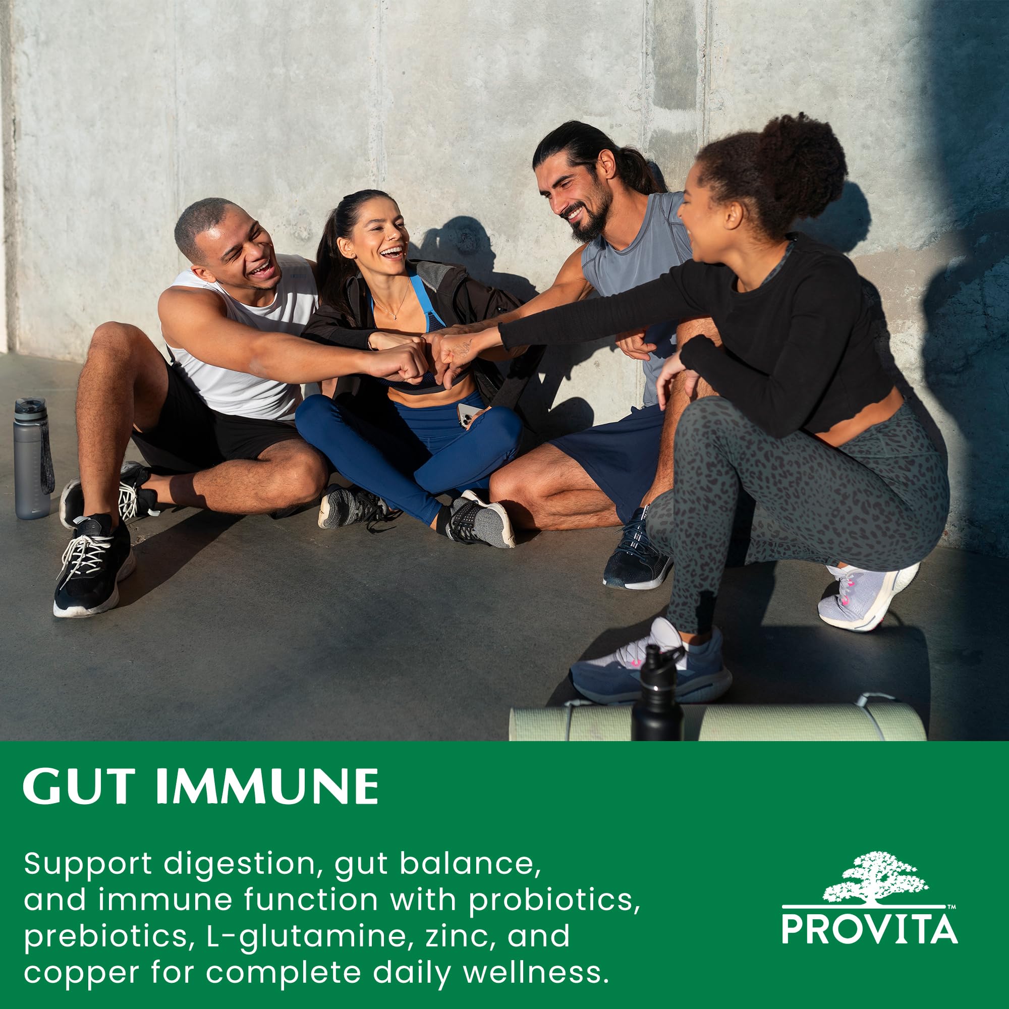 Provita Gut Immune | Leaky Gut Repair Supplement with L. fermentum, Haritaki, L-Glutamine, Zinc & Copper | Gut Lining & Immune Support | 60 Vegan Capsules