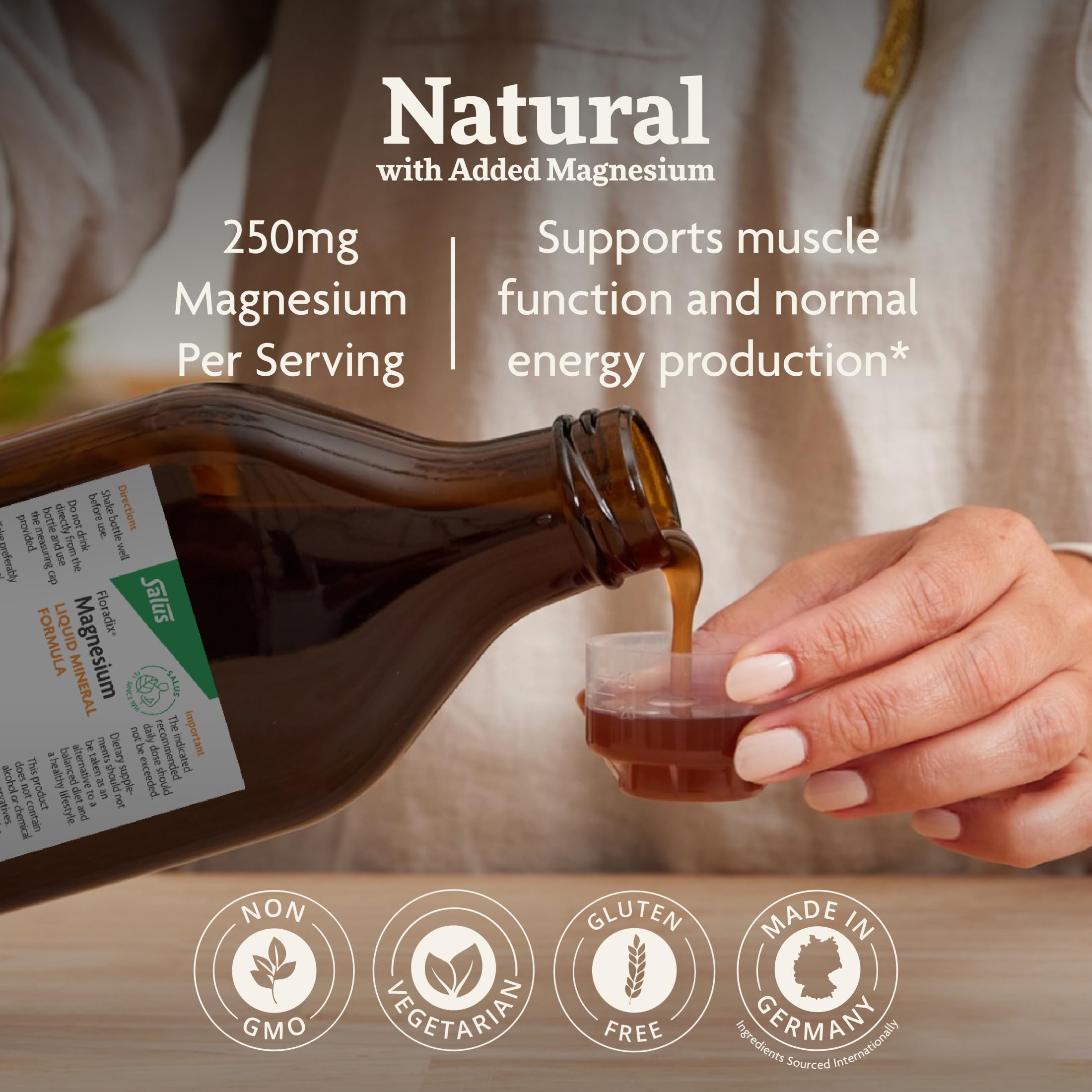 Salus Magnésium Liquide | Forme de gluconate et de citrate à haute absorption | Complément de magnésium pour femmes, hommes et enfants | Végétarien, sans gluten, sans OGM (250 ml)