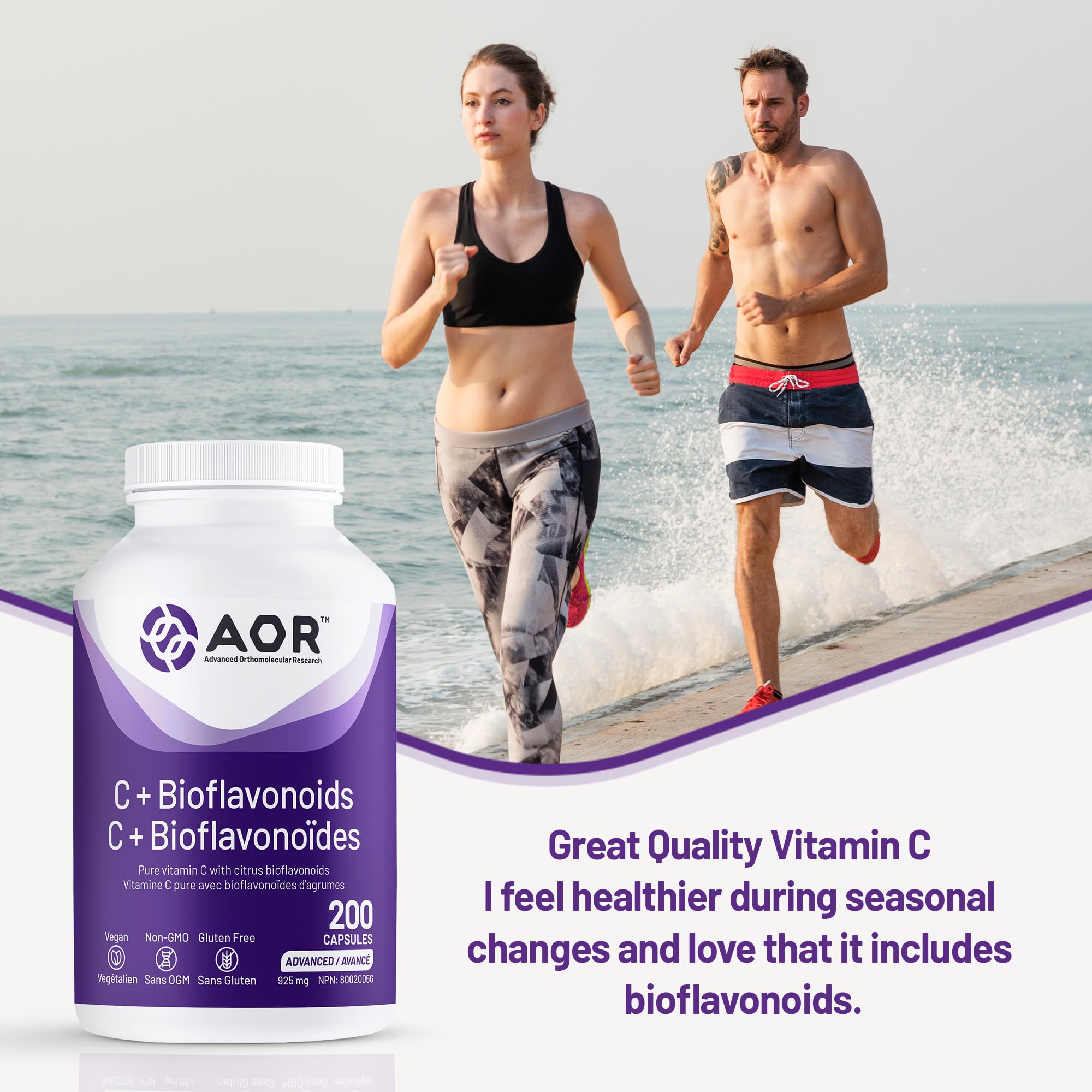 AOR - C+ Bioflavonoïdes 925 mg, 100 capsules - Supplément de vitamine C acide ascorbique avec bioflavonoïdes d'agrumes - Soutien cérébral, santé cardiaque, soutien immunitaire, santé vasculaire et cicatrisation des plaies