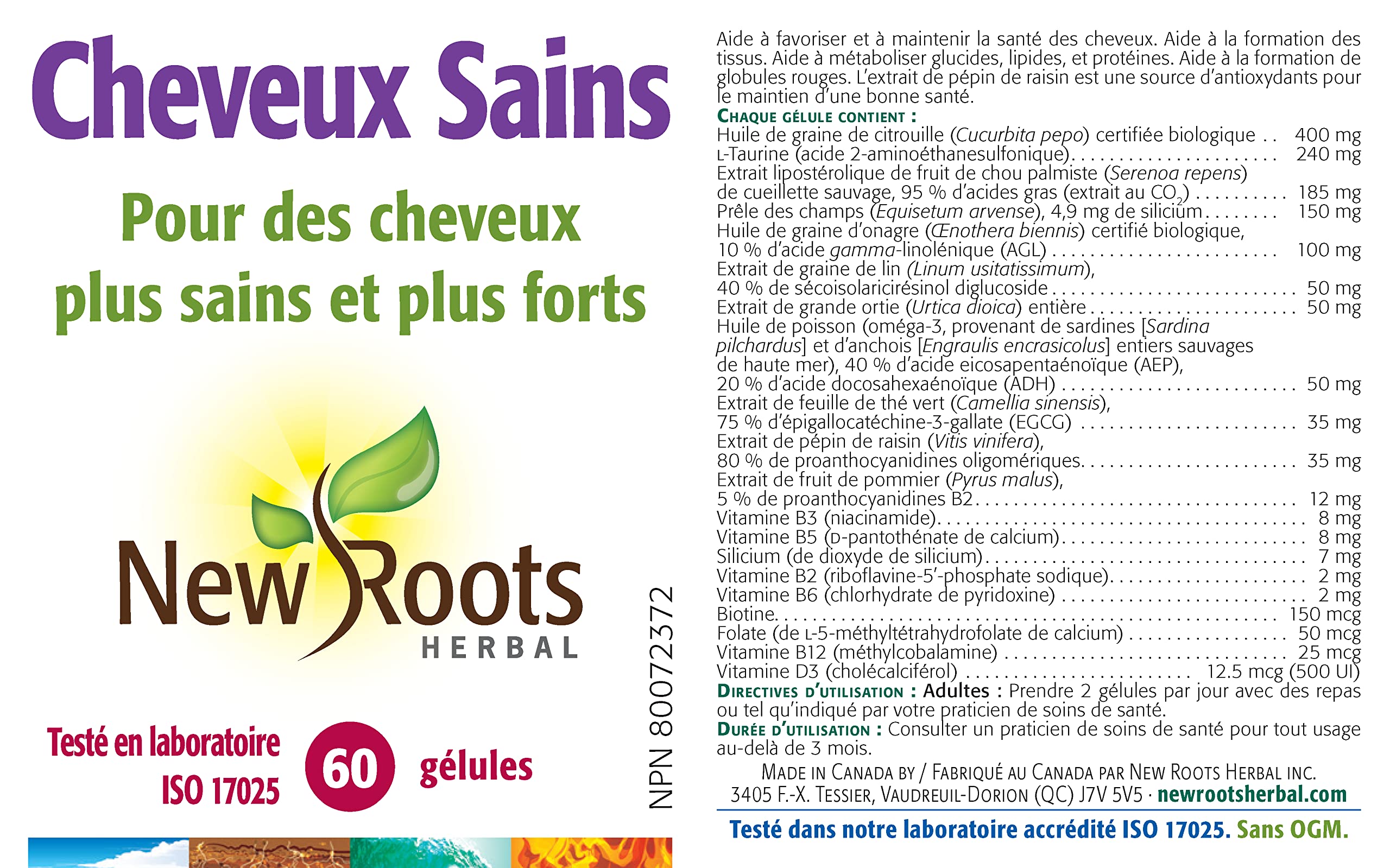 New Roots Herbal Hair & Scalp with Saw Palmetto, Pumpkin Seed Oil & Horsetail - Supports Fuller, Stronger & Thicker Hair - Promotes Scalp Vitality - Non-GMO & Gluten-Free