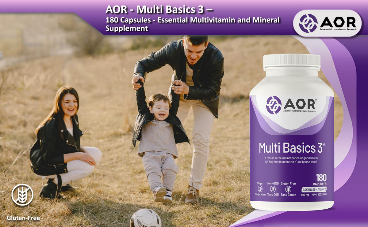 AOR Multi Basics 3 Multivitamin, Vitamin B Complex, Vitamin C, 180 Caps