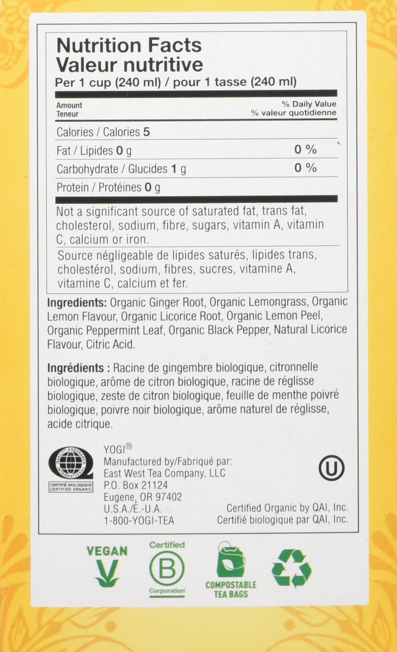 Yogi Tea Lemon Ginger, 16 Count