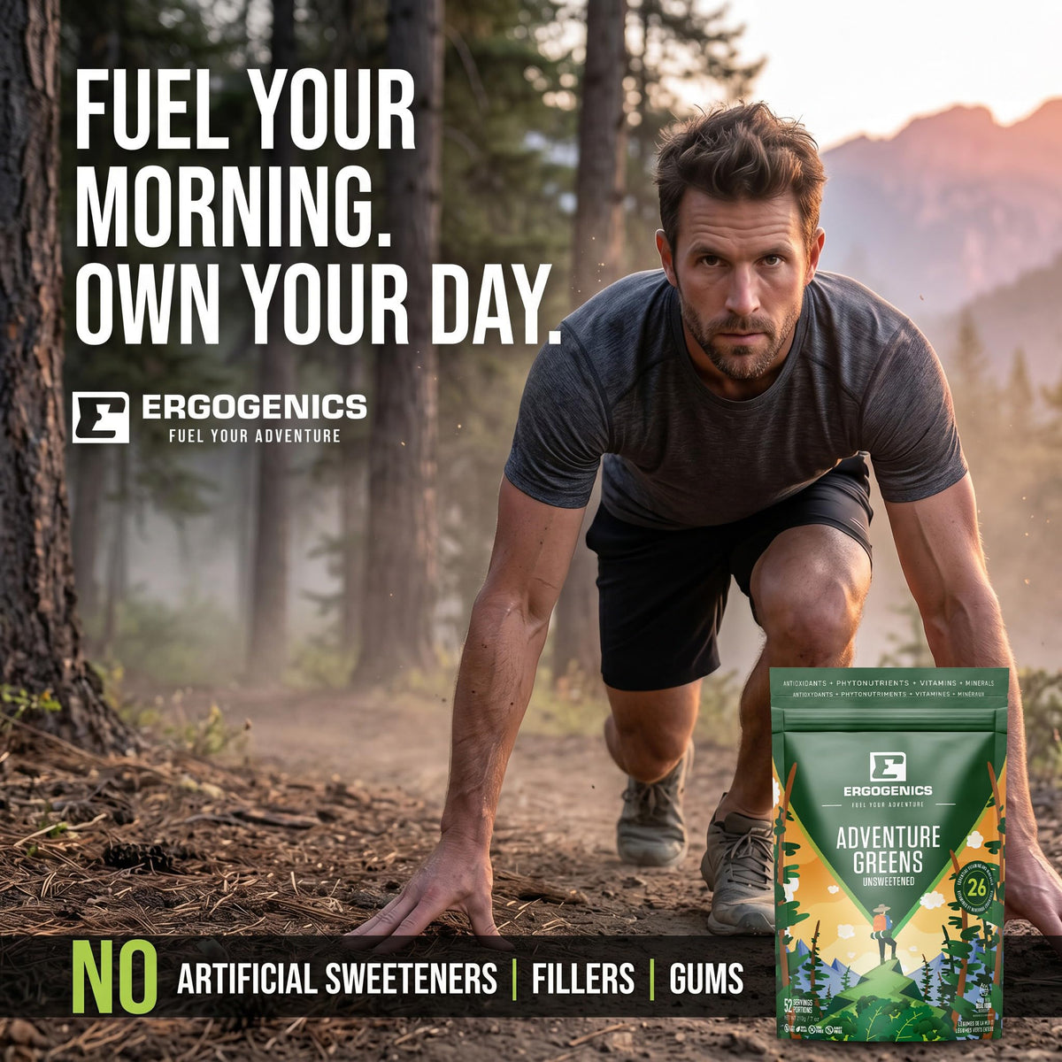 Ergogenics Nutrition Adventure Greens Unsweetened Powder