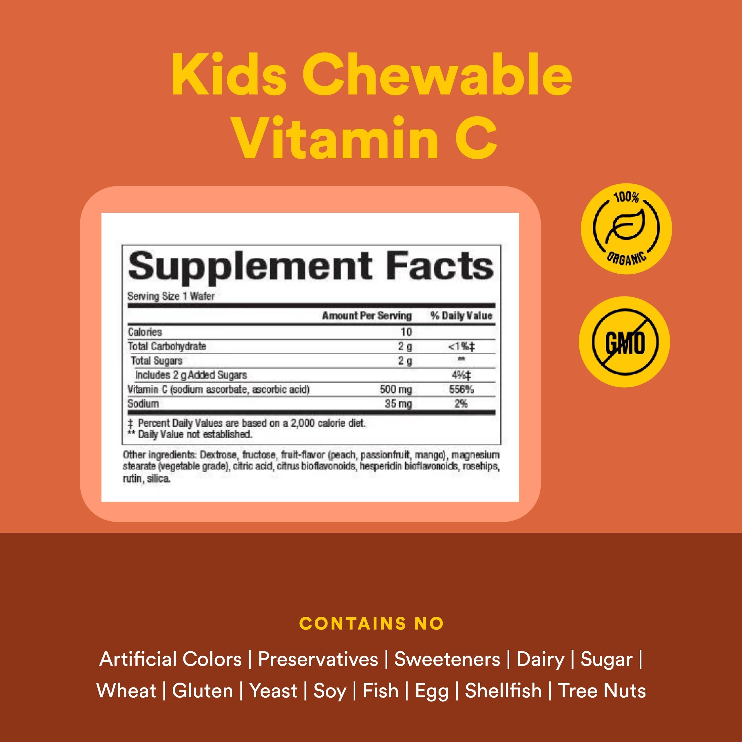 Natural Fruit Chews C by Natural Factors - 90 chewable wafers, Peach Passionfruit & Mango