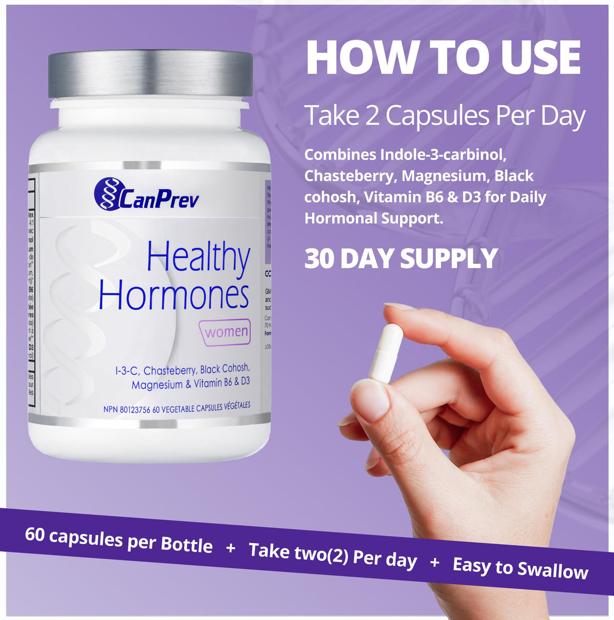 CanPrev Healthy Hormones, Magnesium & Vitamin D3, 60 Caps, 30 Day Supply