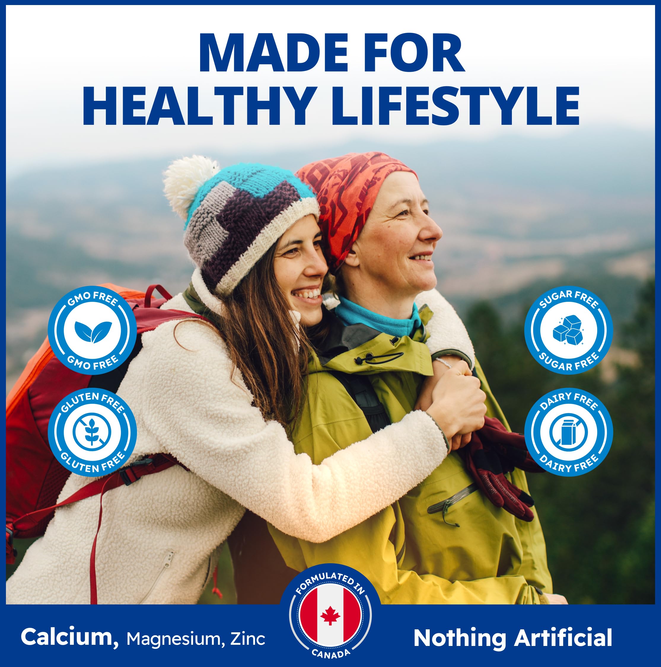 CanPrev Ostéo Prolong, 120 V-Caps, pour 30 jours, Contient du Calcium, du Bisglycinate de Magnésium, du Zinc, des Suppléments de Bore et des Vitamines D3 et K1, Contribue au maintien d'os et de dents sains chez l'homme et la femme