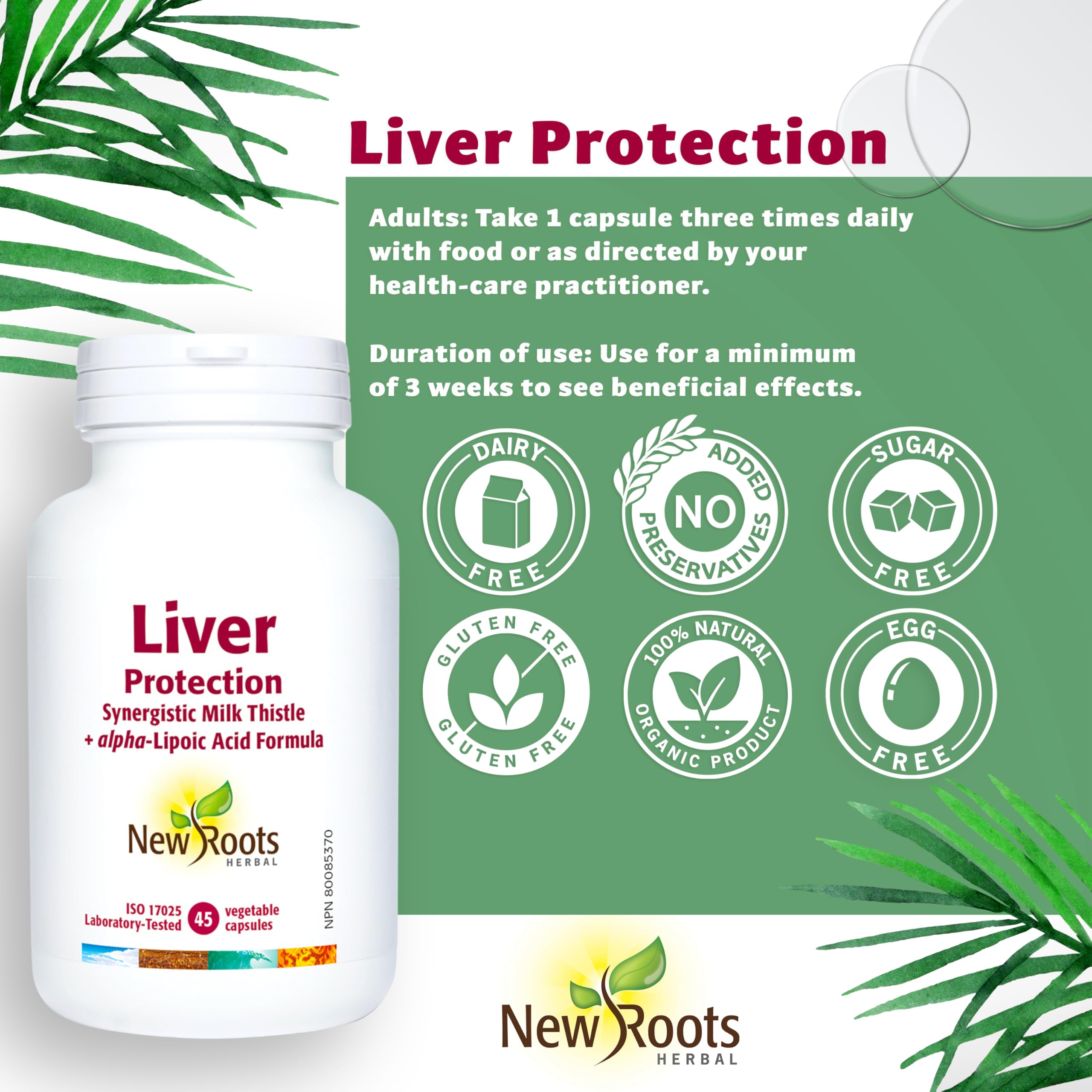 New Roots Herbal Protection du foie Formule synergique Chardon-Marie + Acide alpha-lipoïque