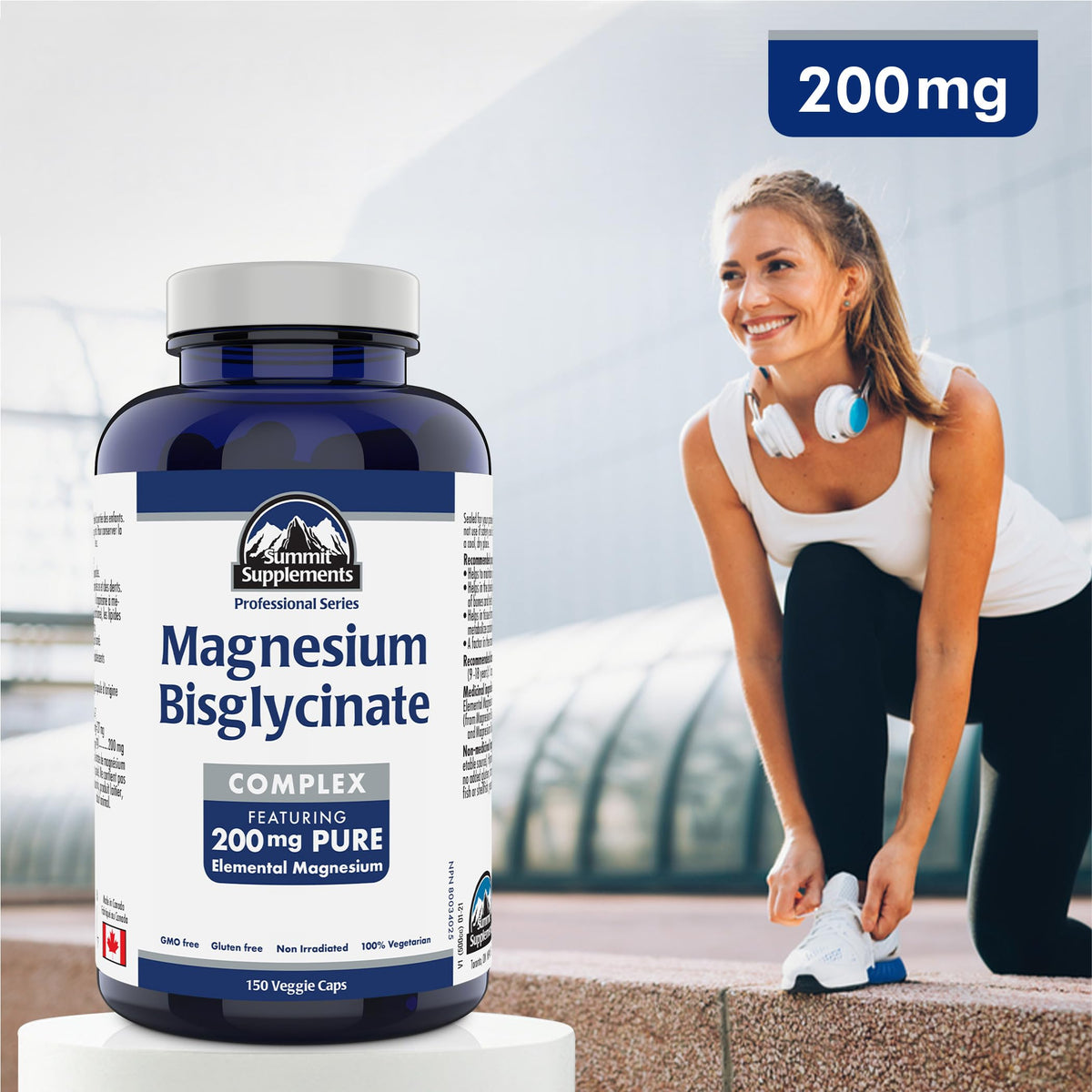 Magnesium Biglycinate 200 mg 150 Capsules, 150-Day Supply - Muscle Health, Bone Health and Cramp Relief - Sweet Dreams Magnesium Supplements - 3rd Party Tested - Formulated & Made in Canada