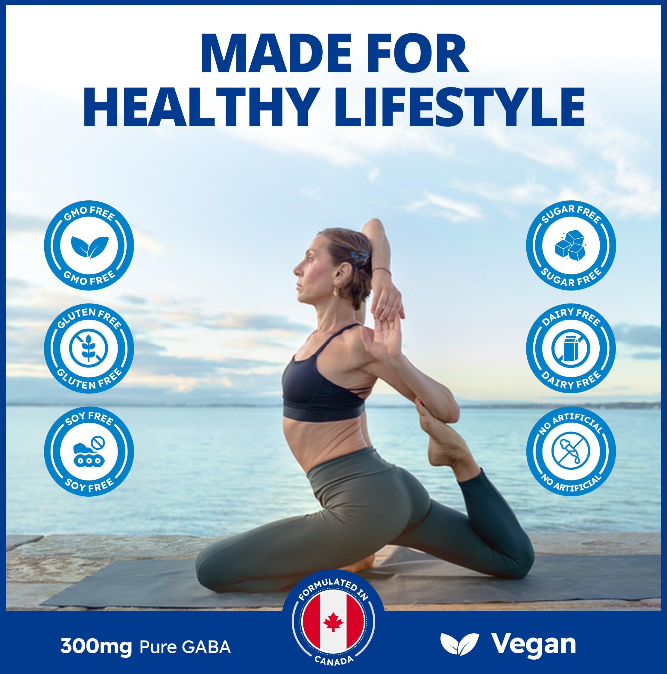 CanPrev - GABA Liposomal, 225 ml Liquide 45 Portions, Saveur Agrumes - GABA avec L-Théanine pour la Clarté Mentale et la Relaxation, la Sérénité, le Soutien au Sommeil, la Santé Cérébrale - Végétalien, Sans OGM et Sans Gluten