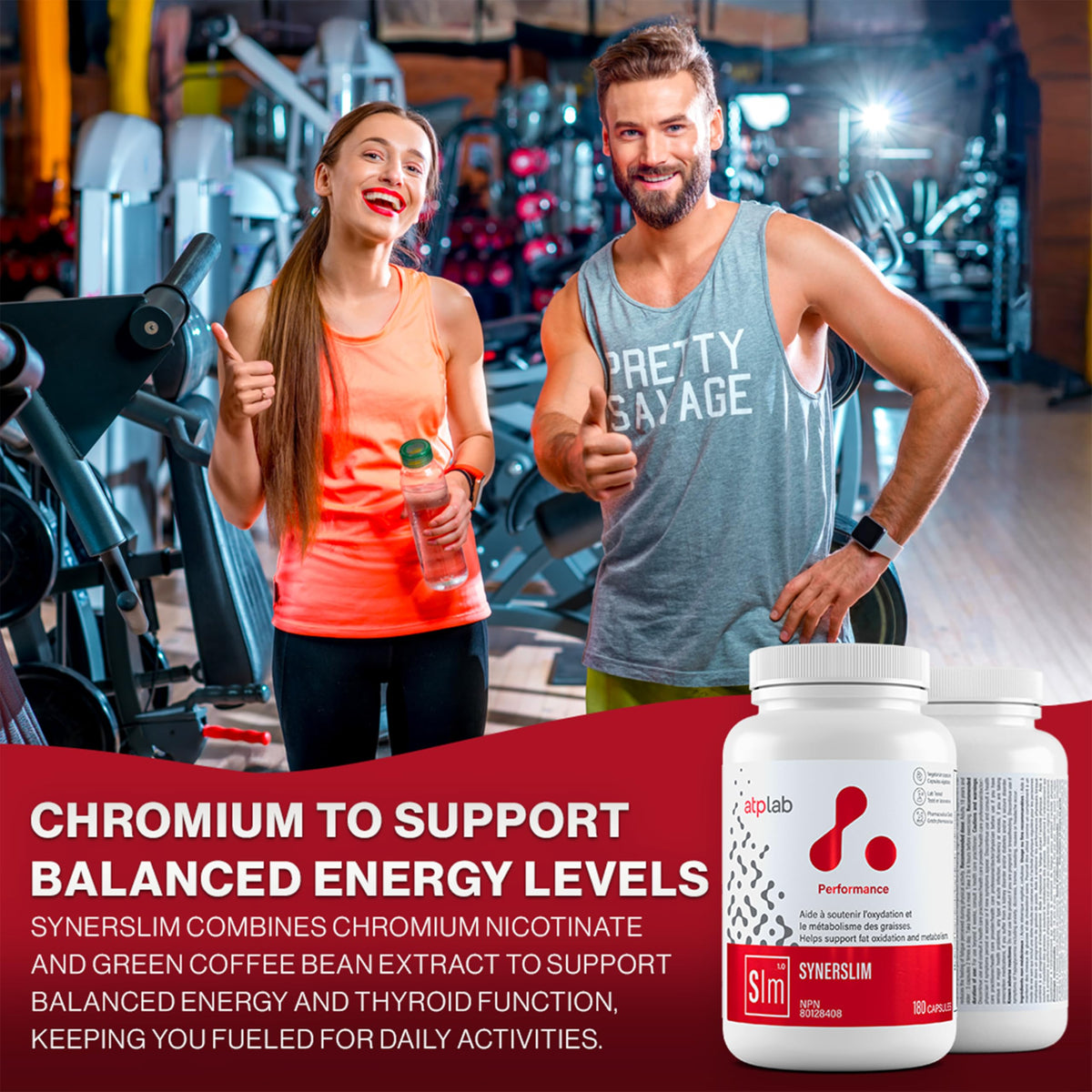 atplab Synerslim Capsules for Adults, GMO-Free, 180 Capsules, 30-Day Supply