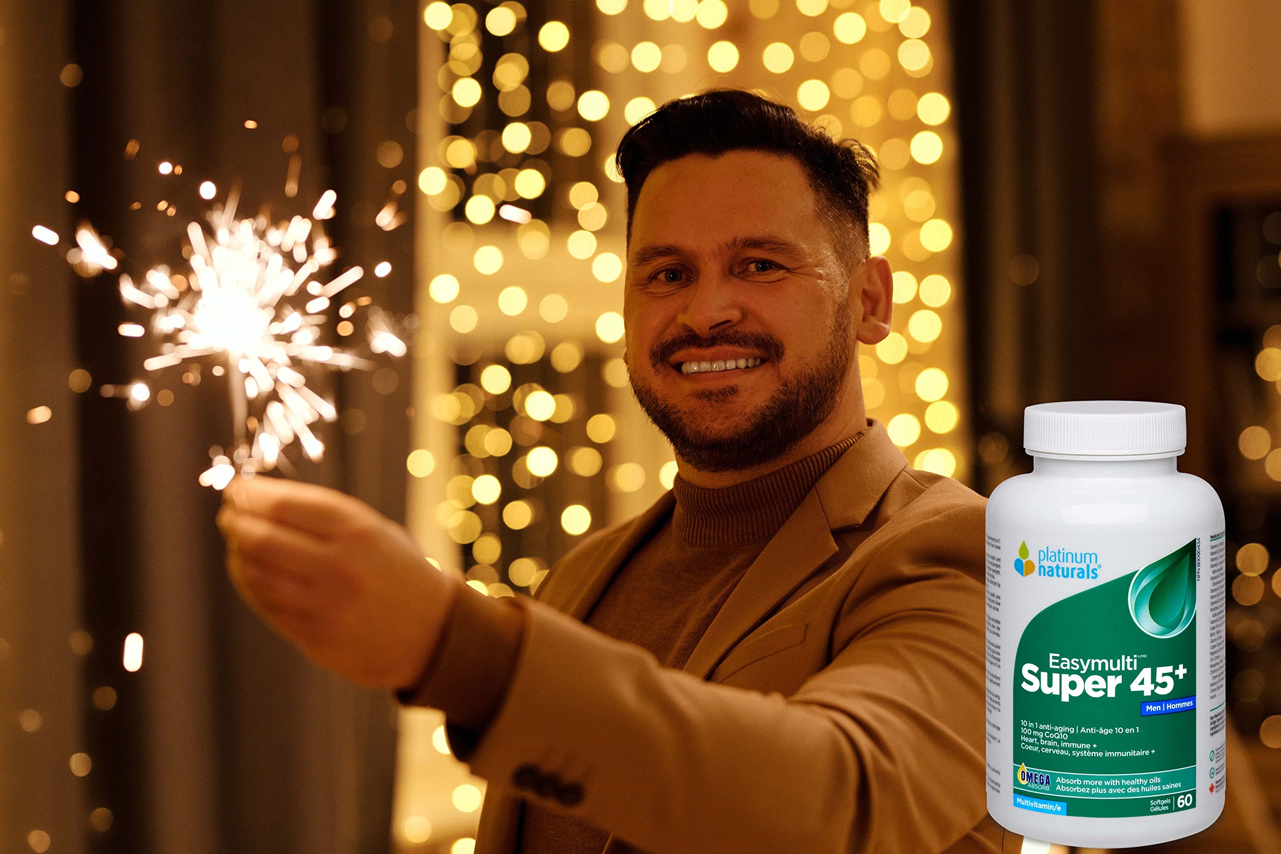 Platinum Naturals - Super Easymulti 45+ pour hommes | Anti-âge | 100 mg de CoQ10