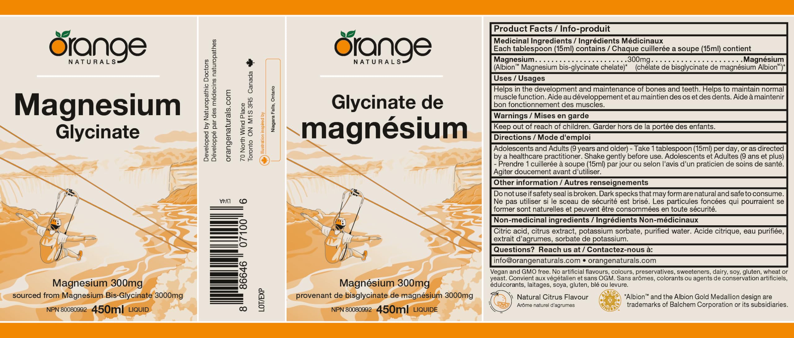 Orange Naturals Magnésium Glycinate 200mg