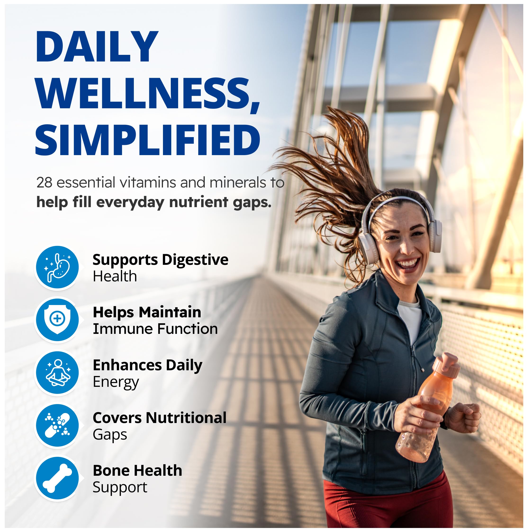 CanPrev Adult Multi, 60 V-Caps, 30 jours d'approvisionnement - Sans OGM et Sans Gluten - Formule Multivitaminée et Multi-Minérale Haute Puissance - Sans Fer - Facile à digérer - Apport Quotidien Complet en Vitamines et Minéraux