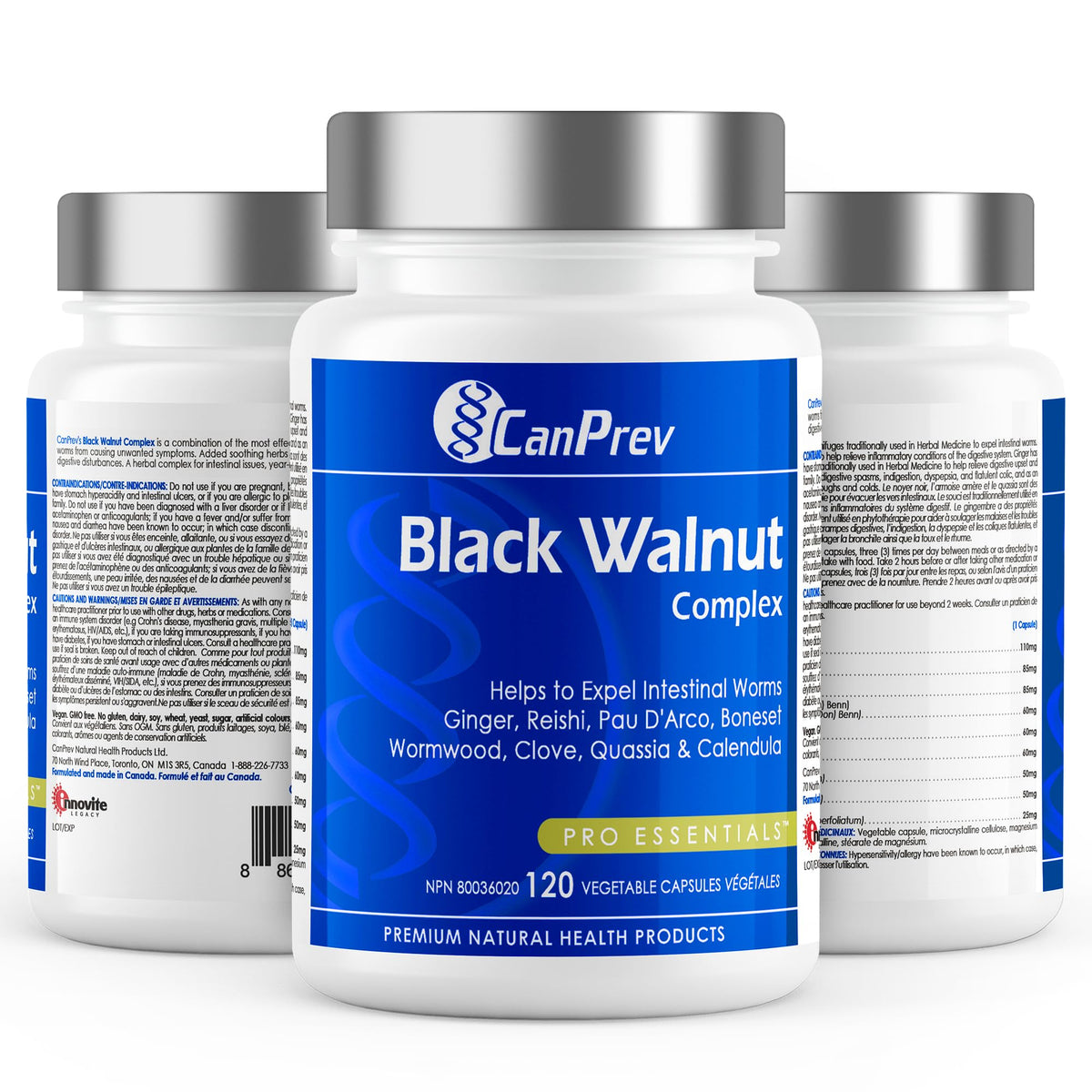 CanPrev Black Walnut Complex Capsules, Digestive Support, 120 Capsules