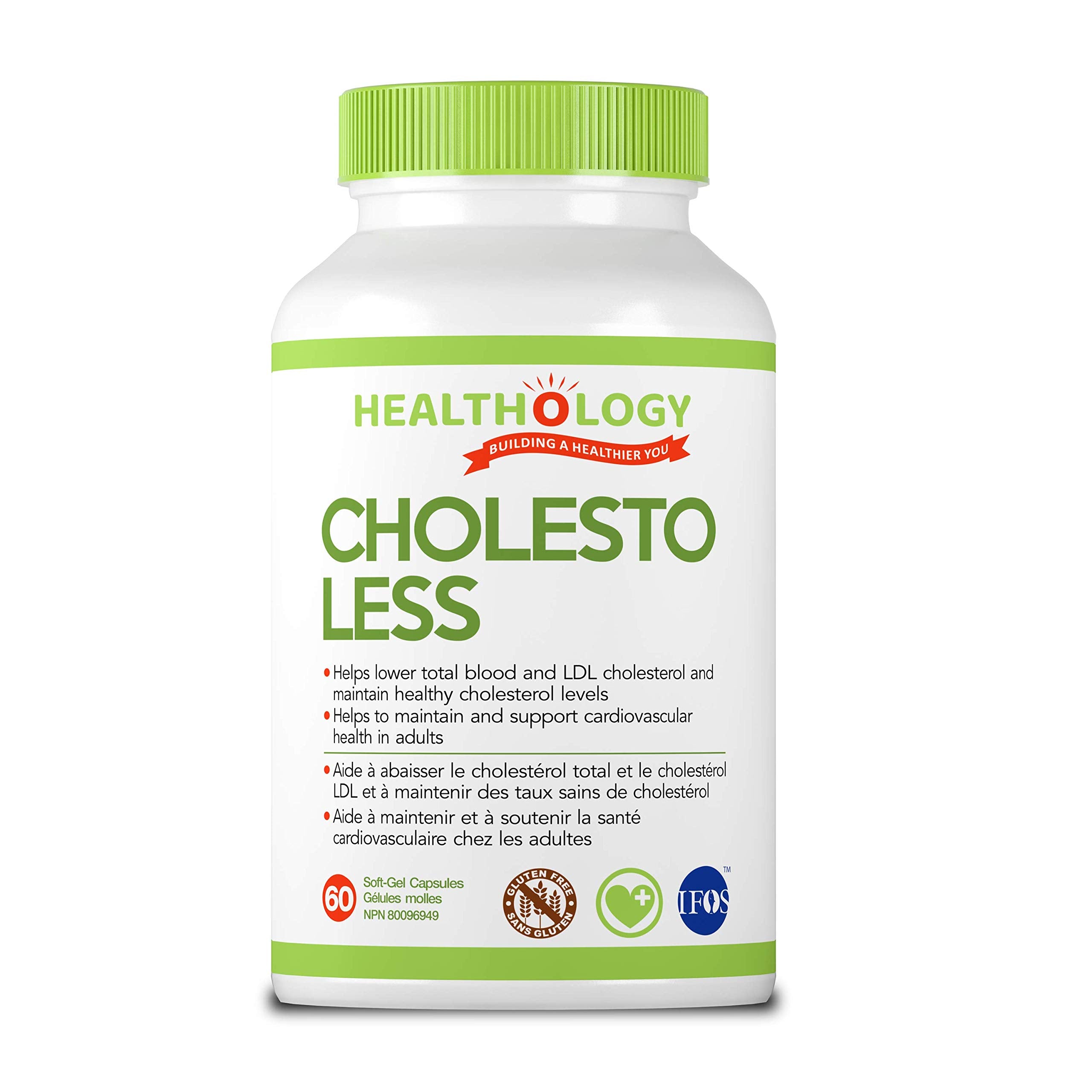 Healthology Cholesto-Less – Cholesterol Support Supplement with Plant Sterols, Red Yeast Rice & Ubiquinol CoQ10 – Helps Lower LDL & Support Heart Health – 60 Softgels – Non-GMO, Gluten-Free