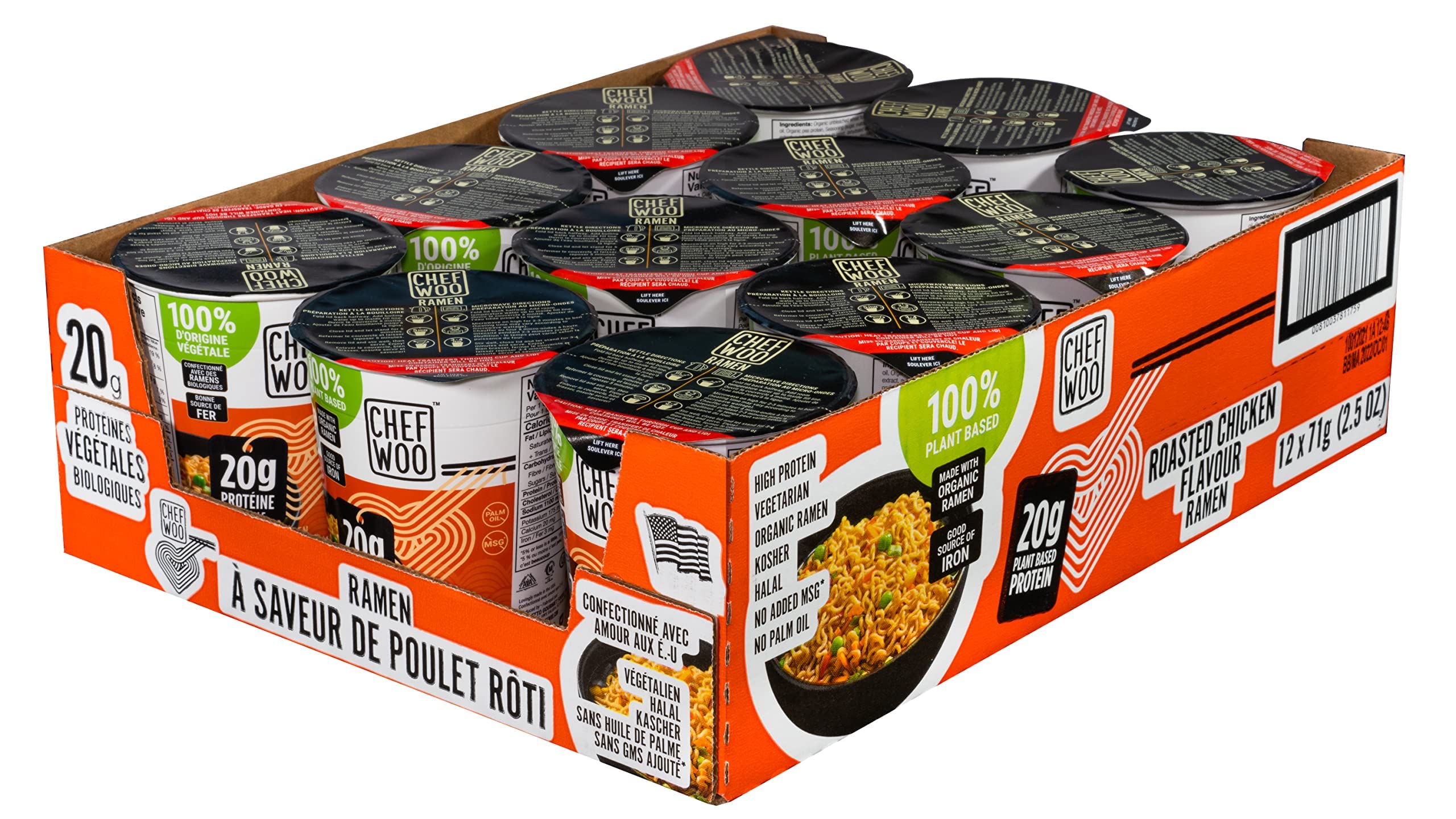 CHEF WOO ROASTED CHICKEN RAMEN NOODLES (Pack of 12)