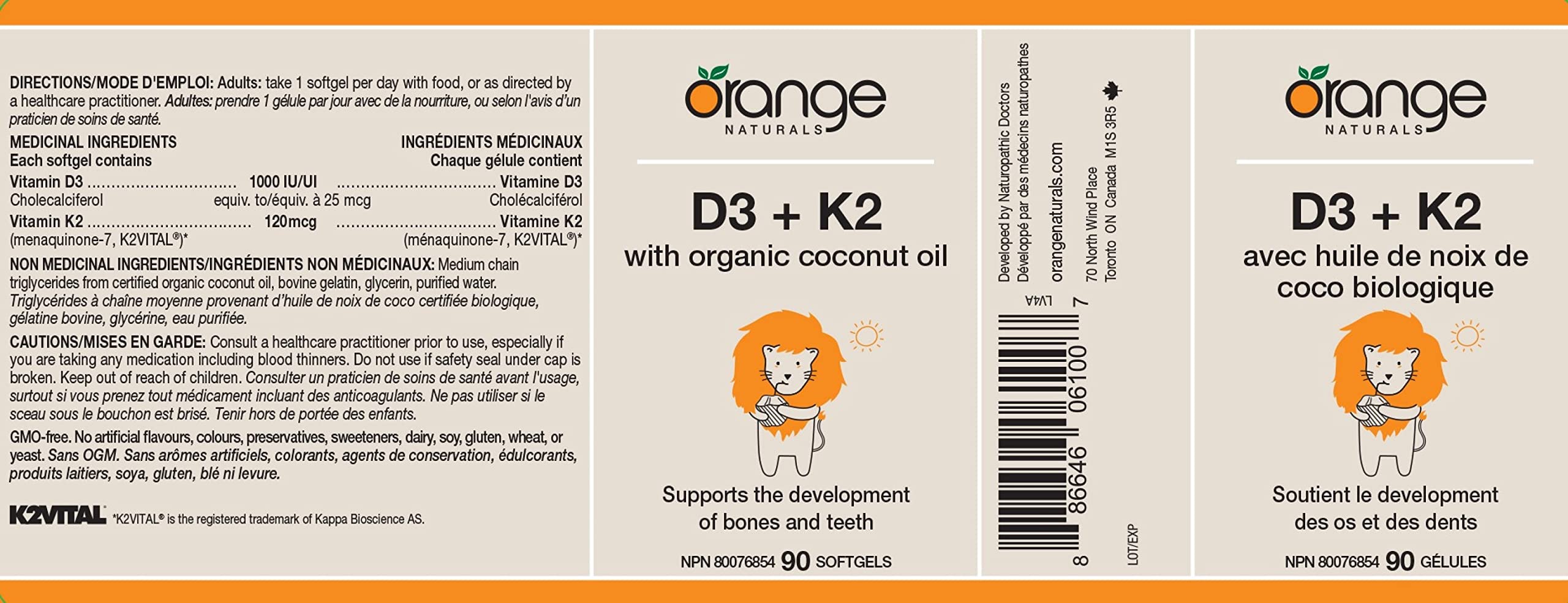 Orange Naturals - Vitamine D3+K2