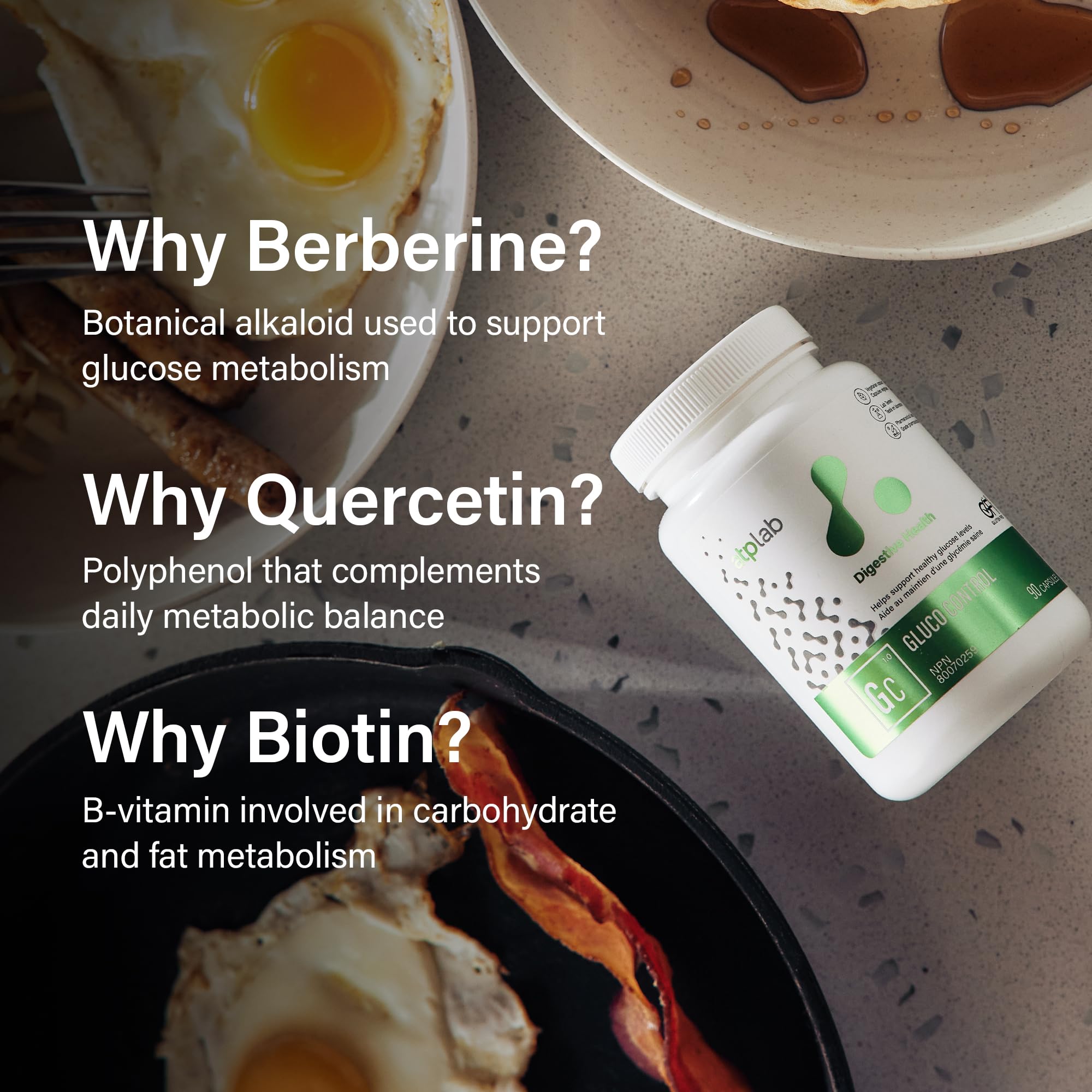 ATP LAB - Gluco Control 90 Capsules - Digestive Health - Kidney Stone Relief - Immune System Booster for Adults - Blood Glucose Pills & Blood Lipids
