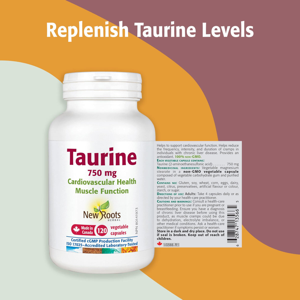 New Roots Herbal - Taurine 750 mg - 120 Veg Capsules