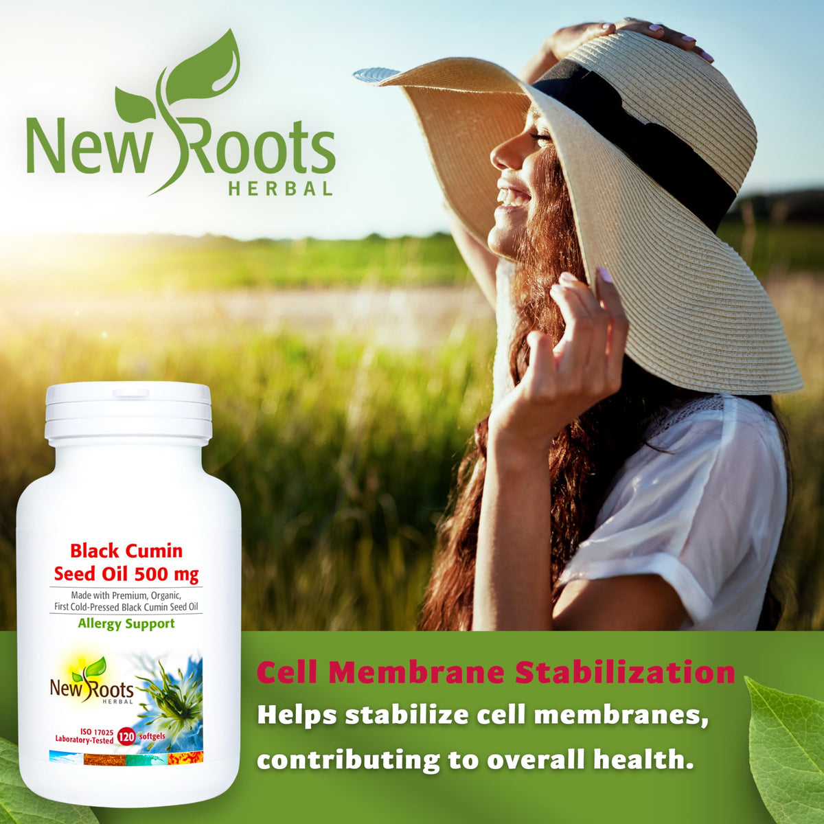 New Roots Herbal Black Seed Oil, Organic Cold Pressed, 500mg, 120 Softgels