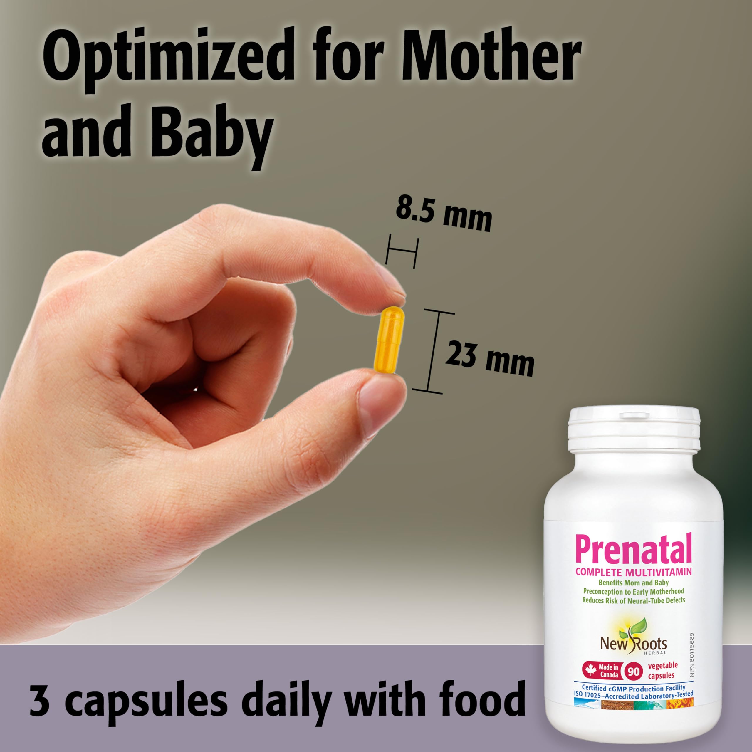 New Roots Herbal - Multivitamine Prénatale - 90 Capsules - Multivitamine Complète avec Fer - Vitamines Prénatales avec Fer - Vitamines Prénatales pour Femmes