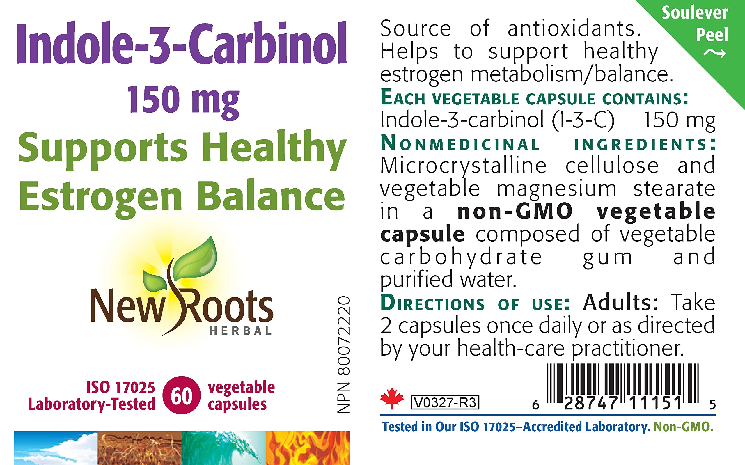 New Roots Herbal Indole-3-Carbinol 150mg, 60 Veg Capsules, 30-Day Supply, i3C Supplement for Hormonal Balance, Supports Women‚Äôs Wellness, Skin & Breast Health, Suitable for Menopause & Daily Balance