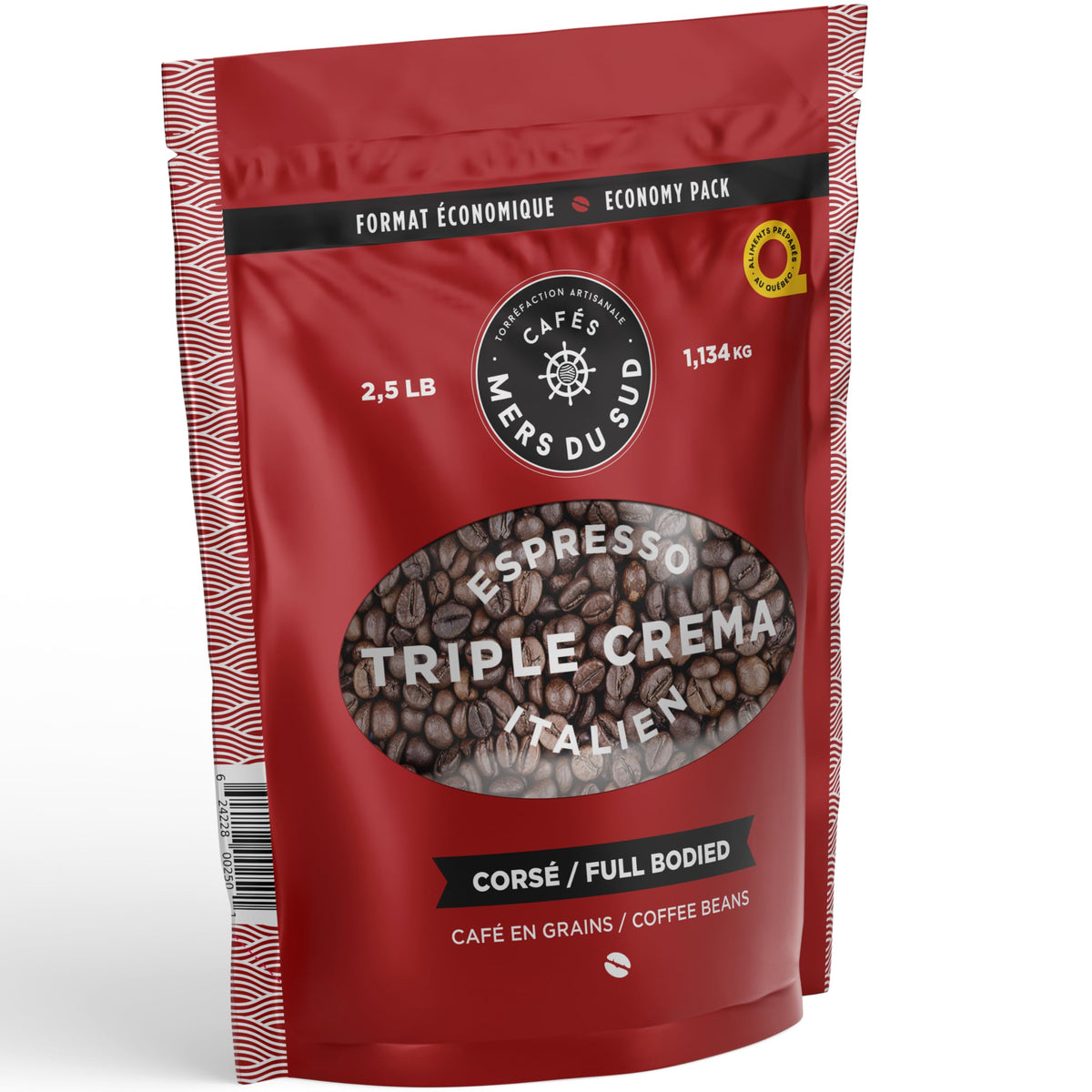 Cafés Mers du Sud Triple Crema Italian Espresso Whole Coffee Beans 1.134 kg