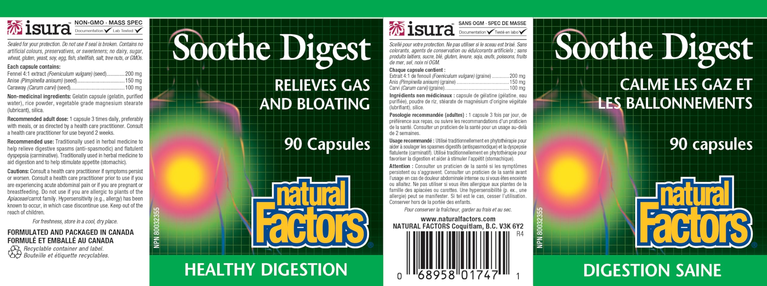 Natural Factors Soothe Digest Capsules, 90-Count