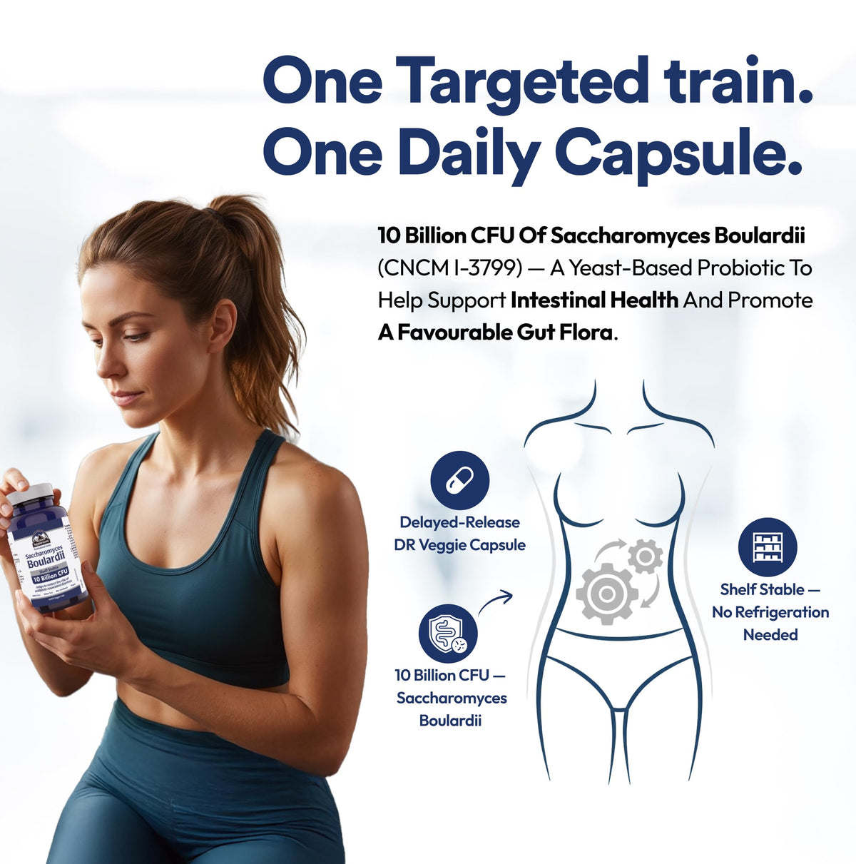 Saccharomyces Boulardii Probiotic Supplement, 60 DR Veggie Caps 60-Day Supply, 10 Billion CFU, Digestive Balance & Gut Flora Support, Vegan, Gluten-Free & Non-GMO, Proudly Canadian & Plastic Negative