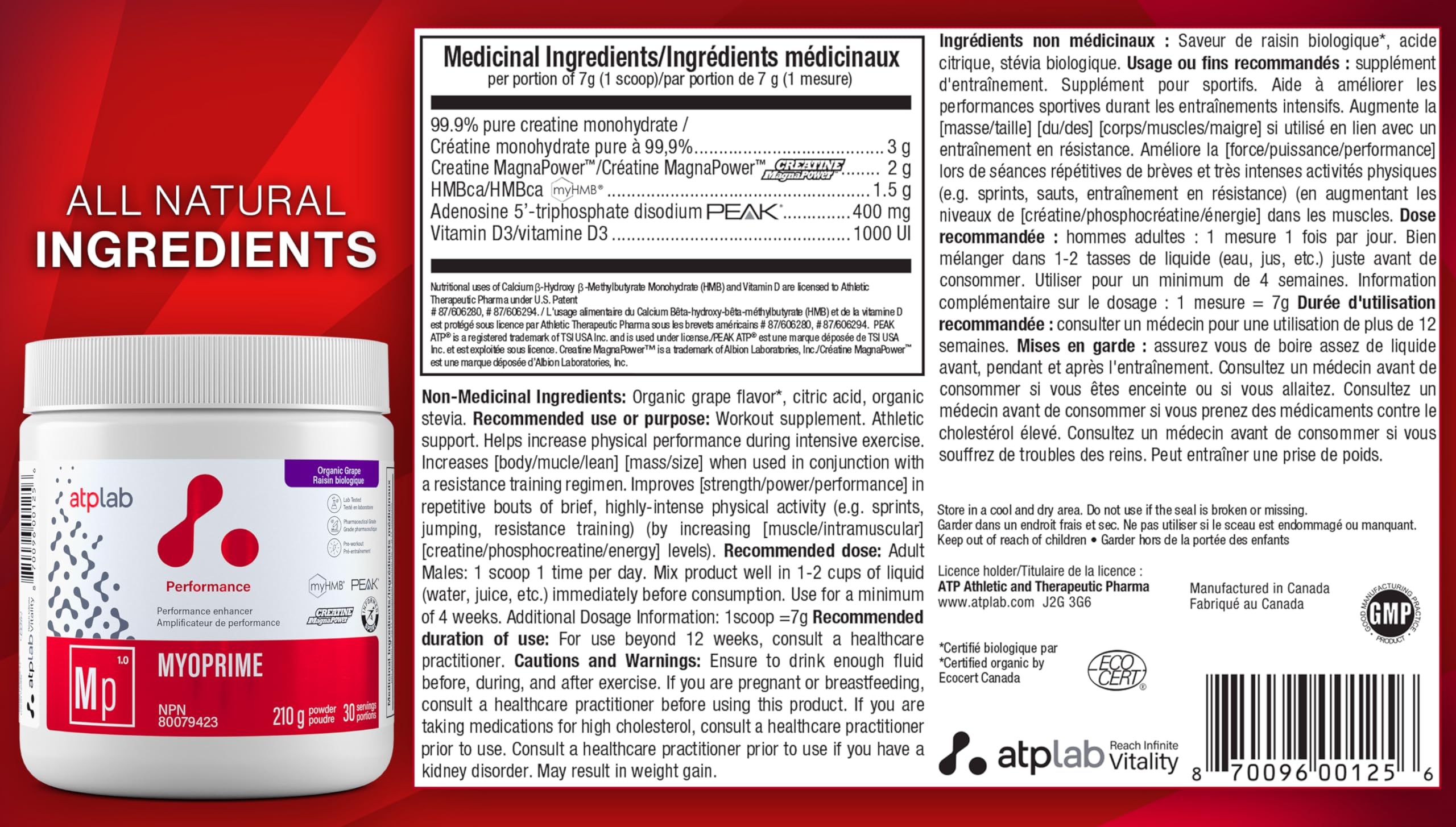 ATP LAB - Myoprime 210g
