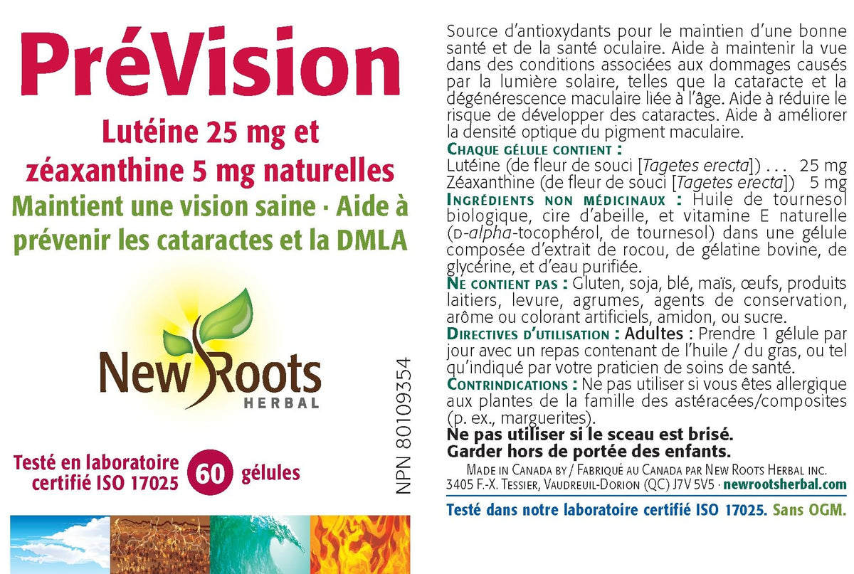 New Roots Herbal EyeSurance Lutein 25mg Zeaxanthin 5mg, 60 Softgels