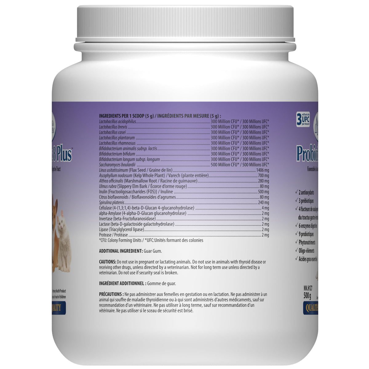Omega Alpha Probiotic 8 Plus Dog Probiotics Powder, 2.4B CFU, 500g