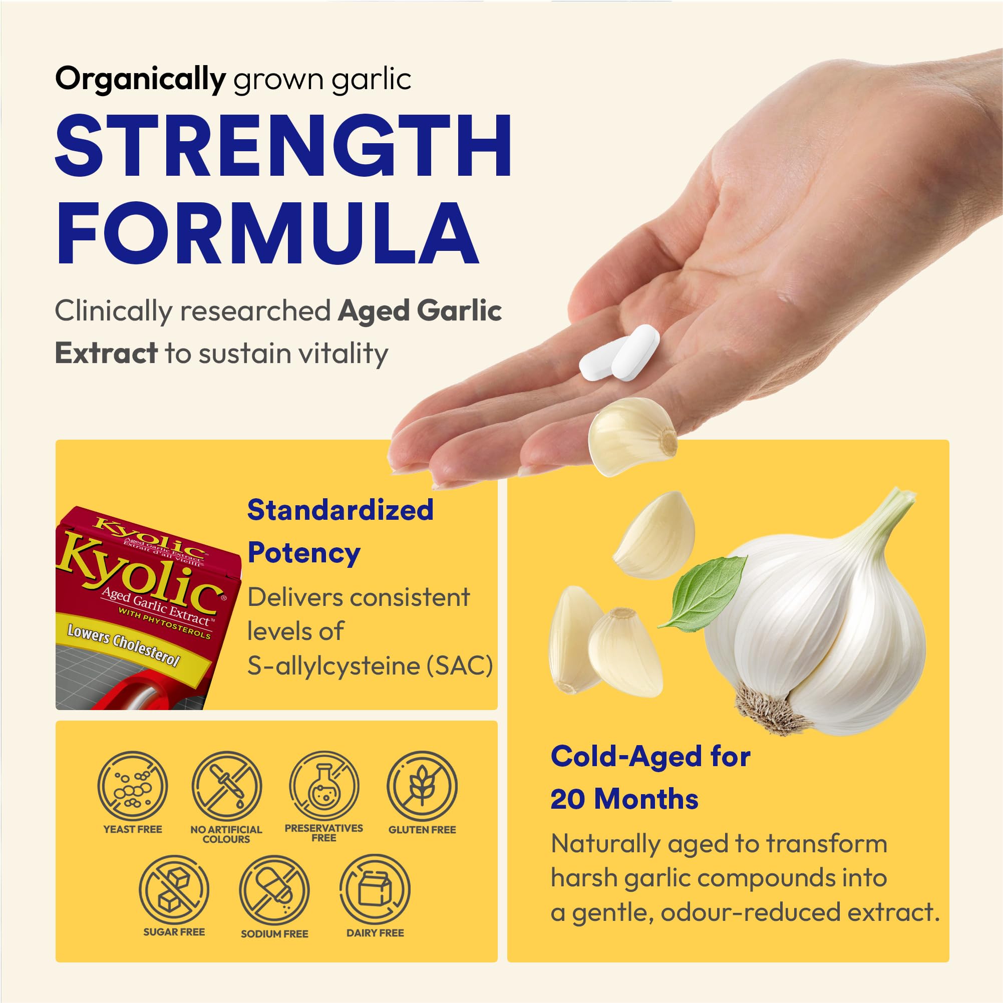 Extrait d'ail vieilli Kyolic avec phytostérols 600 mg, 30 gélules végétales inodores, favorise une bonne circulation et une fonction cardiovasculaire saine, soutient les niveaux d'homocystéine, sans gluten ni produits laitiers