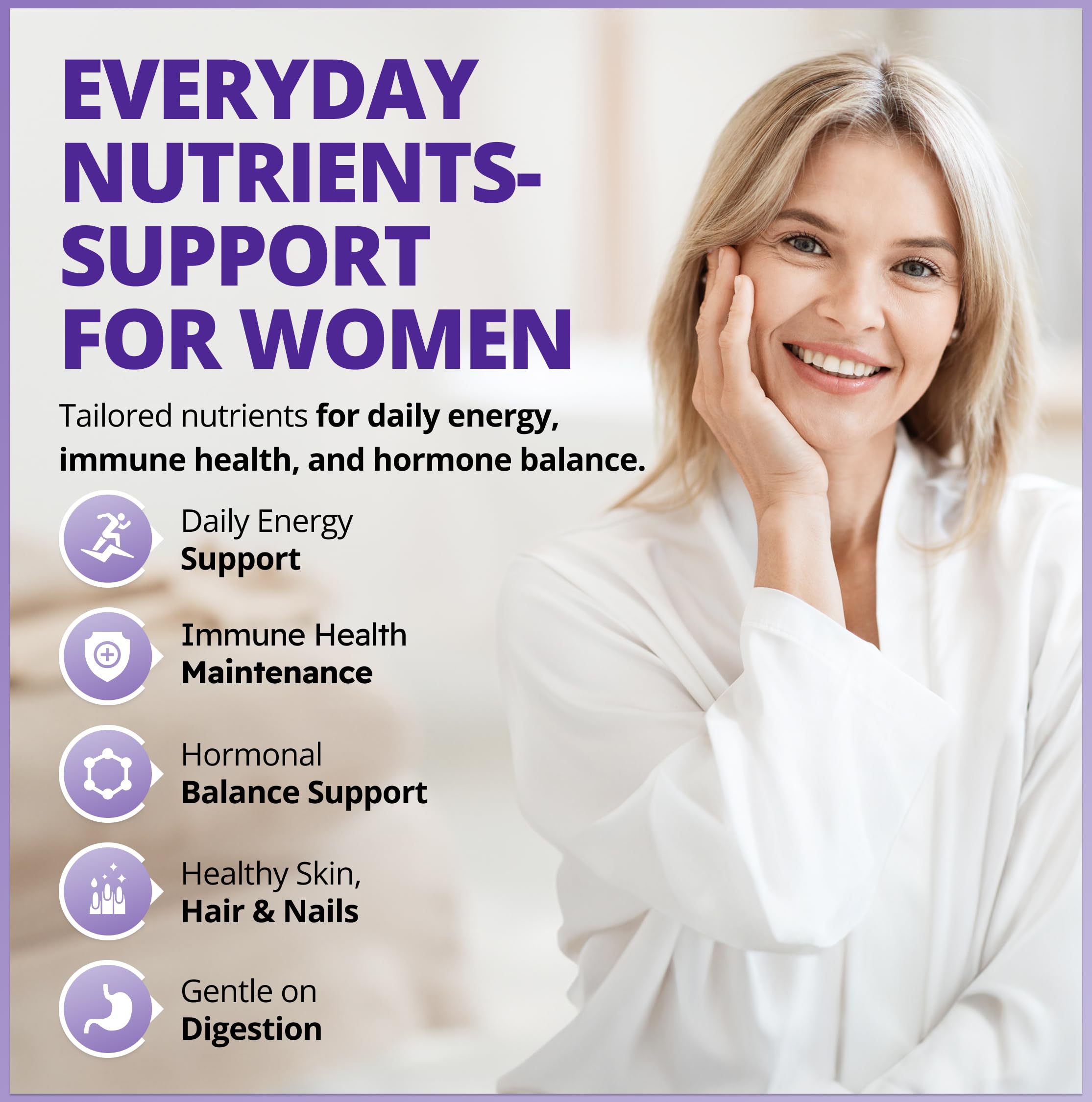 CanPrev Women's Multi 90 gélules végétales - Approvisionnement de 30 jours - Multivitamine complète pour les besoins des femmes - Essentiels quotidiens complets avec folate actif, B12 et B6 - Multivitamine et minéraux - Sans OGM et sans gluten