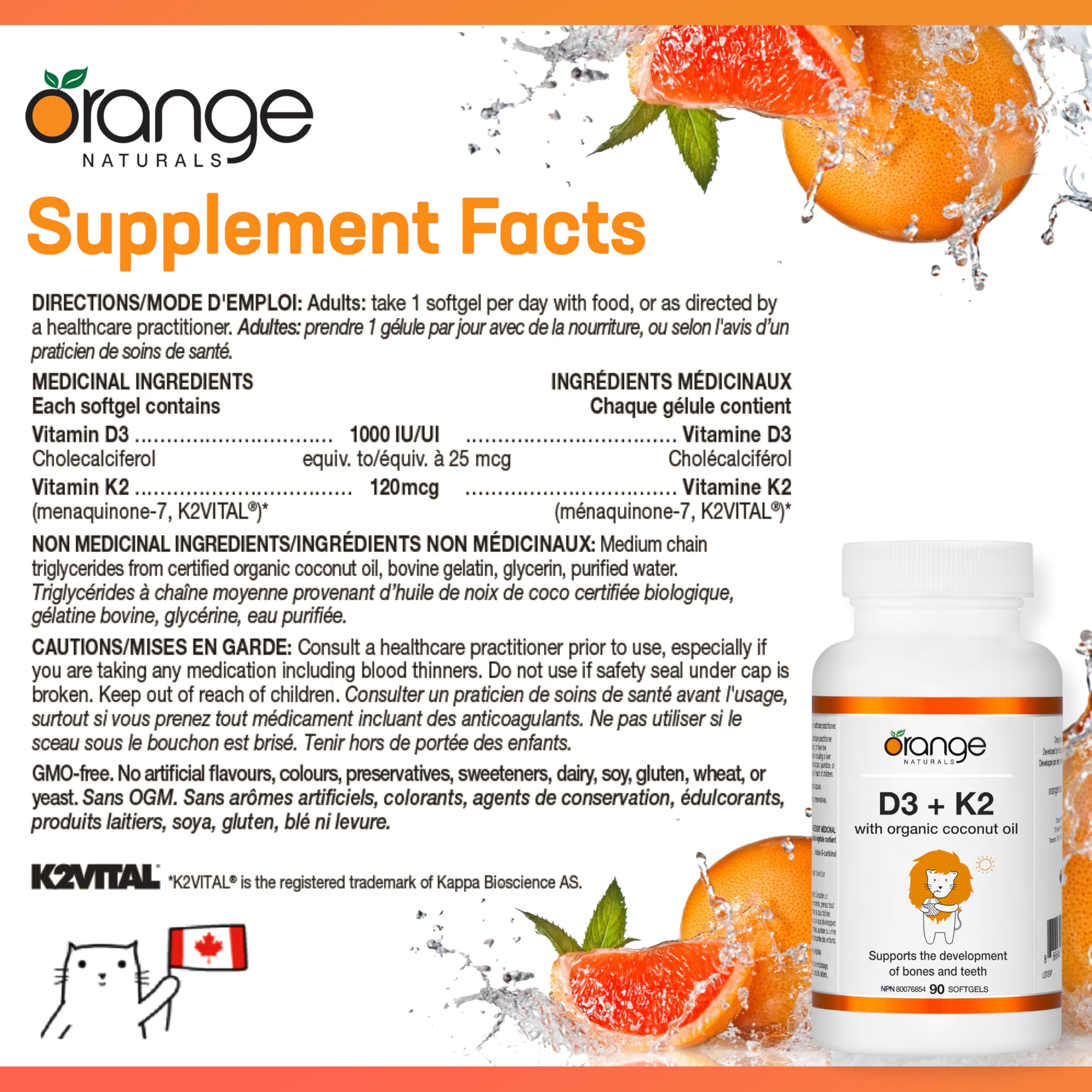 Orange Naturals - Vitamine D3+K2