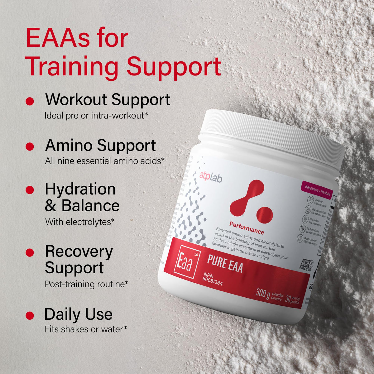 atplab EAA Powder, Essential Amino Acids, Raspberry, 300g, 30 Servings