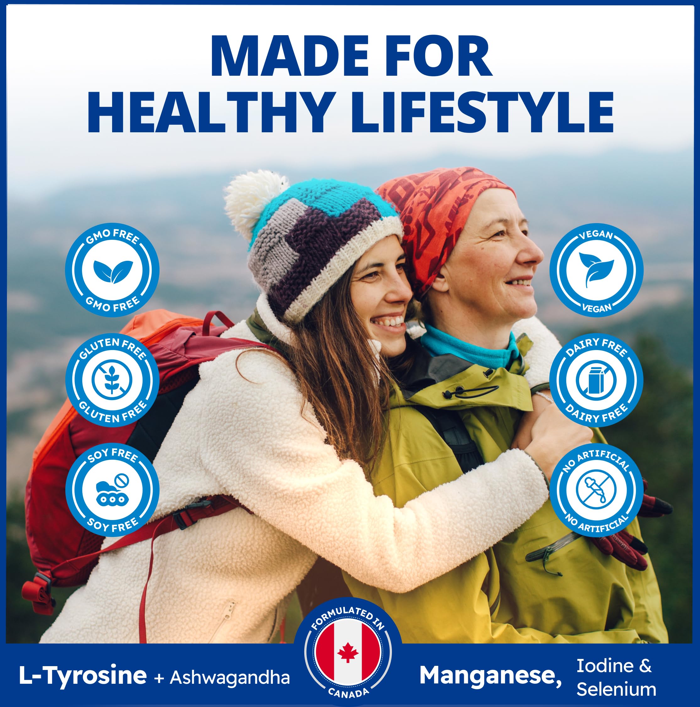 CanPrev Formule Thyro-Pro, 60 capsules végétaliennes, 30 jours – Mélange de nutriments et d'herbes – Soutient la fonction thyroïdienne et prévient les carences en fer – Sans produits laitiers, sans gluten, sans OGM et sans soja