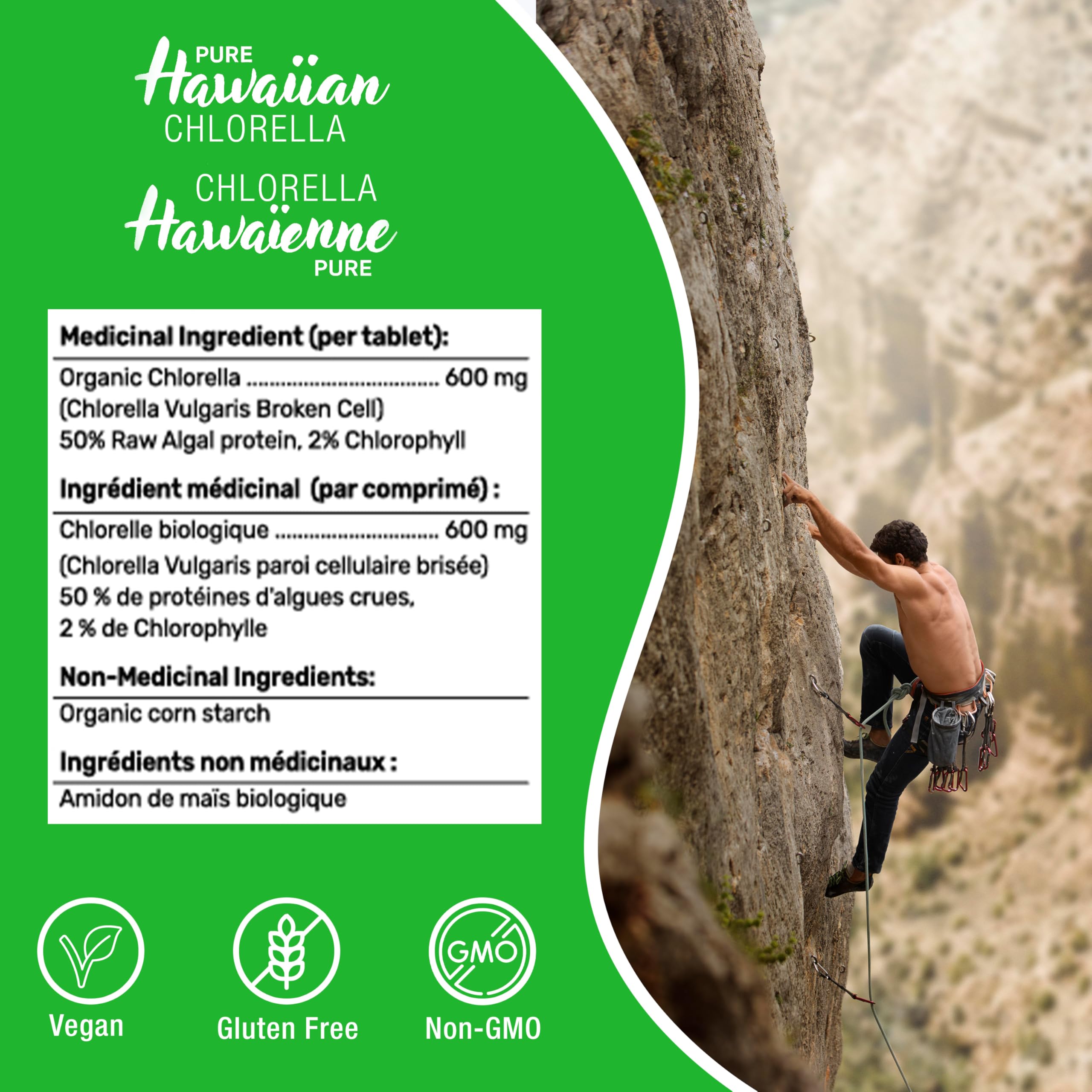 Gandalf Chlorella Bio Crue 600 mg Paroi Cellulaire Brisée, 150 Comprimés, Approvisionnement de 150 Jours - Soutient la Concentration Mentale & la Vitalité - Végétalien et Sans OGM - Algue Riche en Nutriments, Minéraux Oligo-Éléments & Acides Aminés
